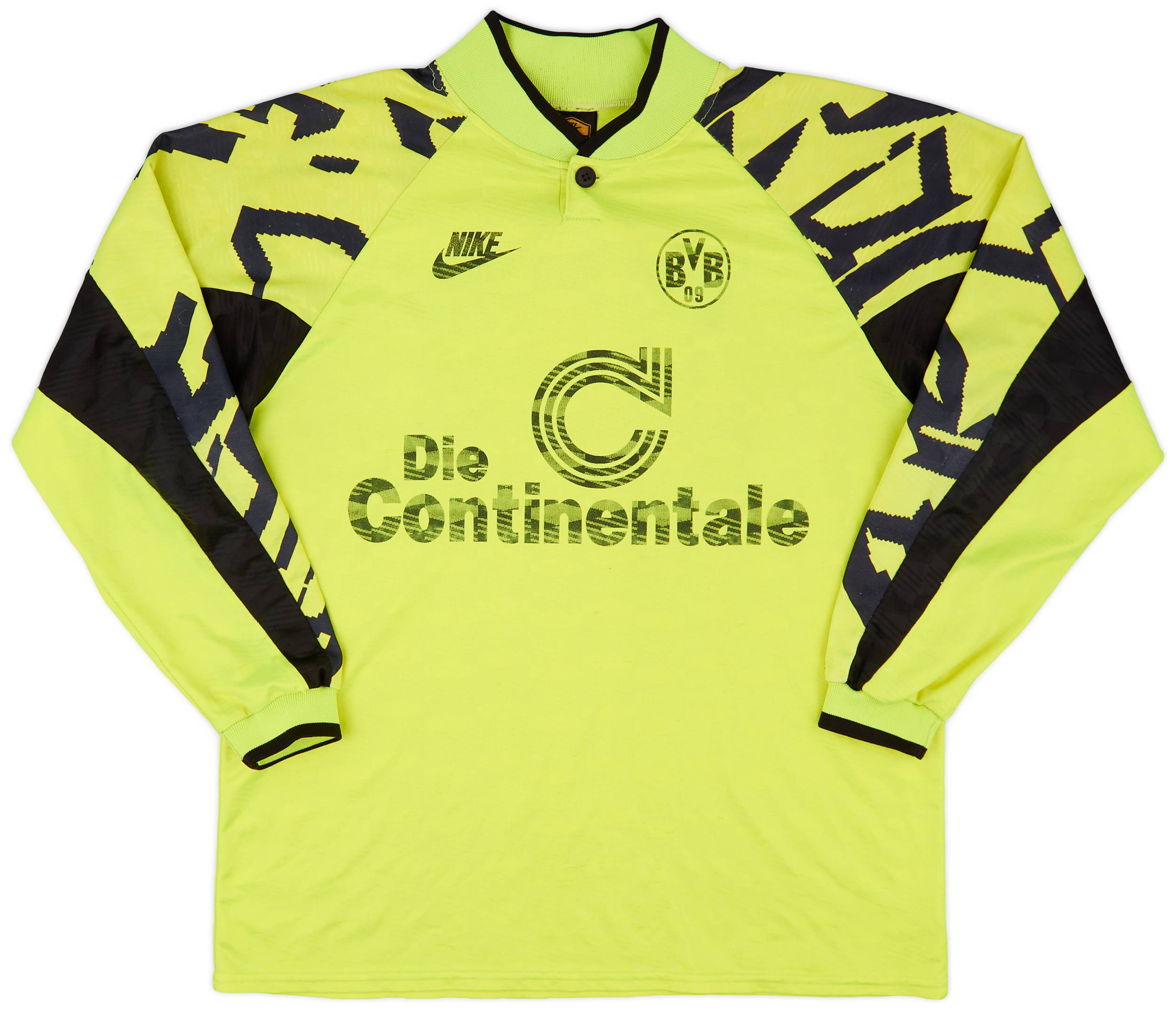 1991-92 Borussia Dortmund Home L/S Shirt - 6/10 - (XL)