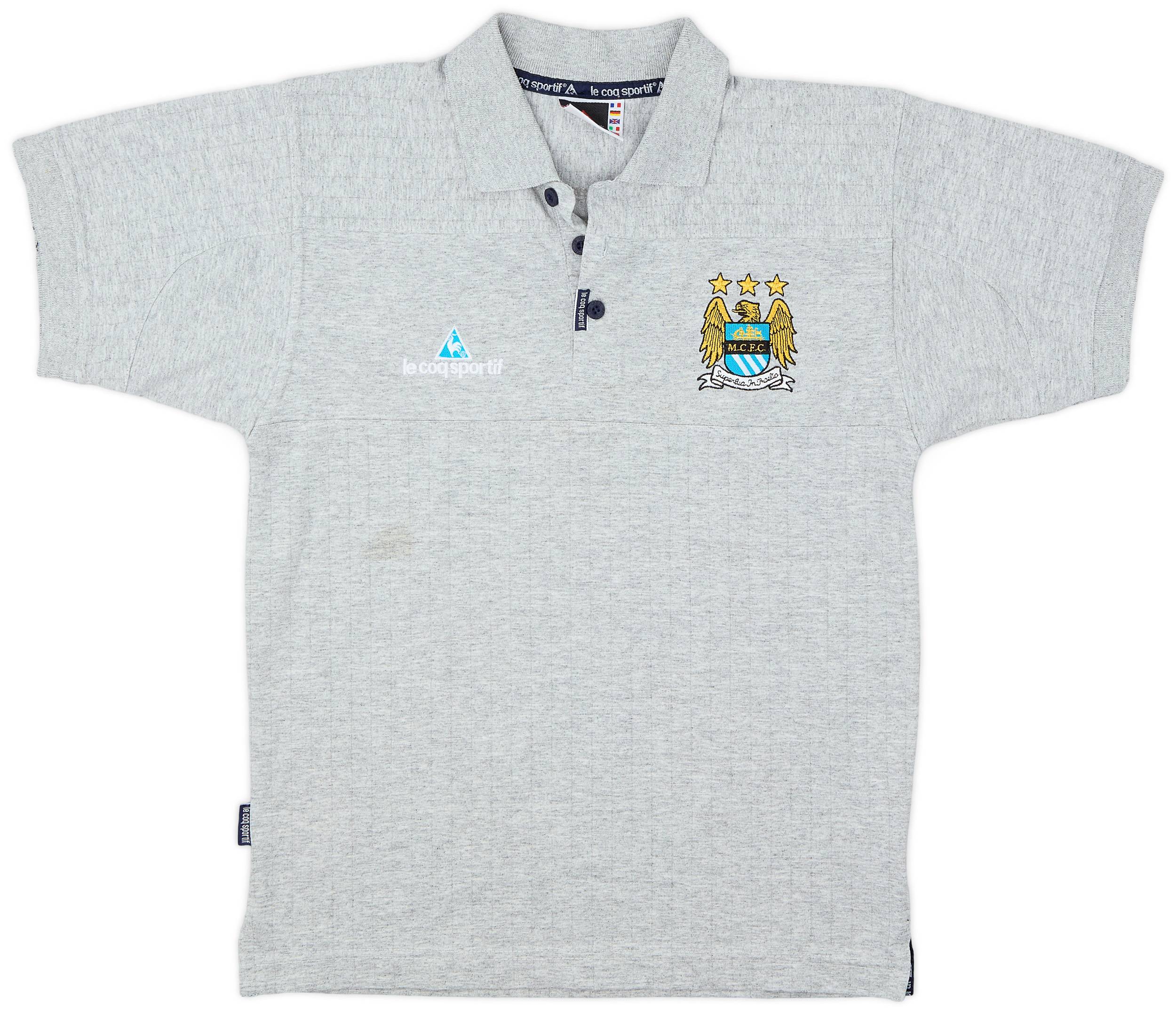 2007-08 Manchester City Le Coq Sportif Polo Shirt - 8/10 - (Y)