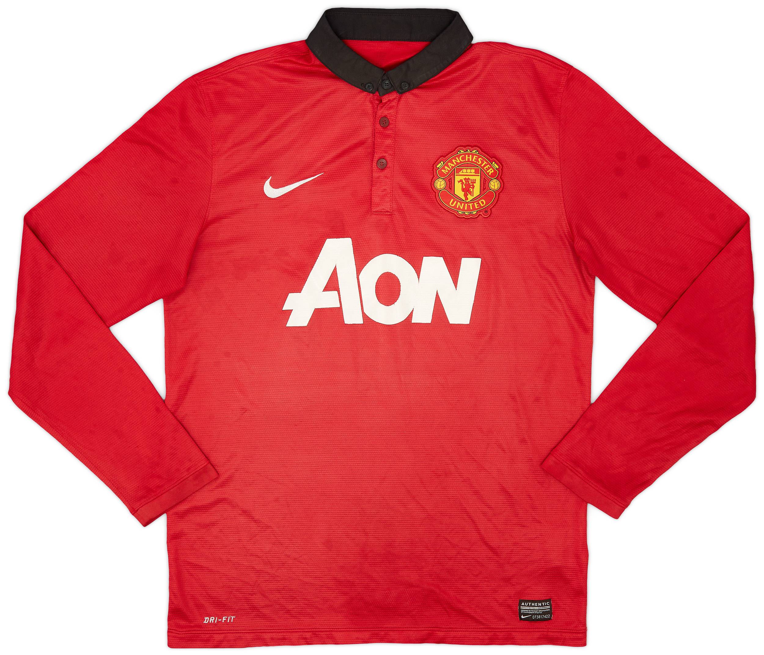 2013 14 Manchester United Home L S Shirt 5 10 M