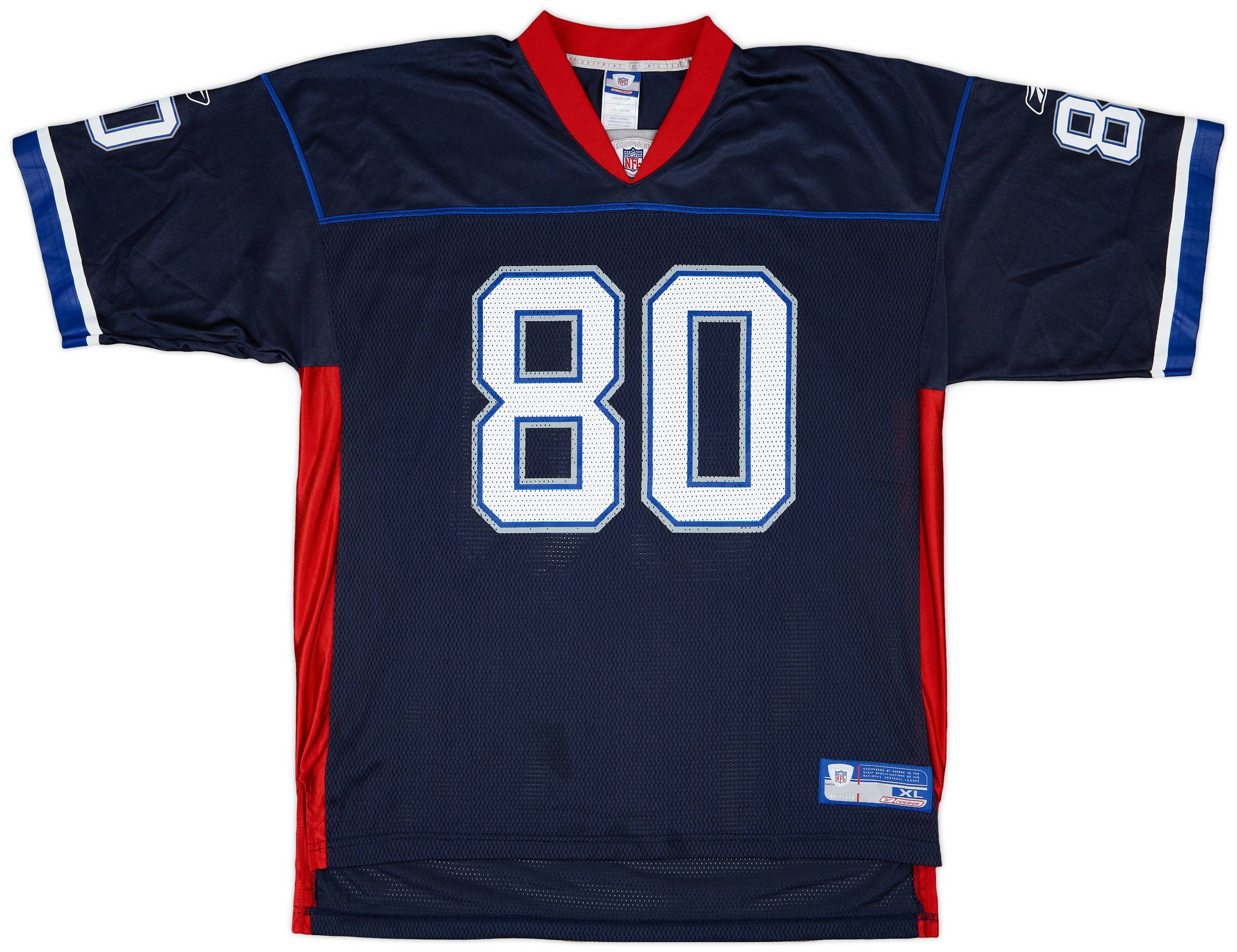 2002-04 Buffalo Bills Moulds #80 Reebok On Field Home Jersey - 9/10 - (XL)