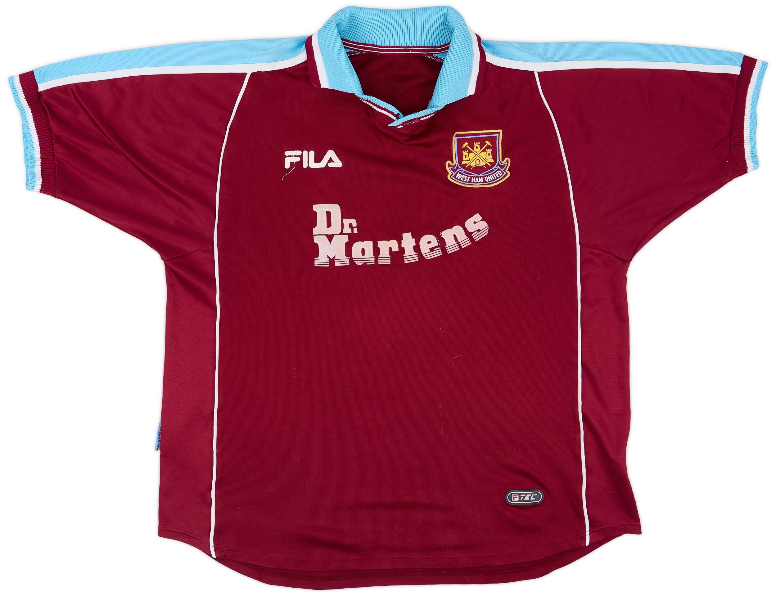 FILA West Ham United DI CANIO 10 シャツ 1999-01 West Ham Home Shirt Di Canio #10 - 6/10 - (XL)