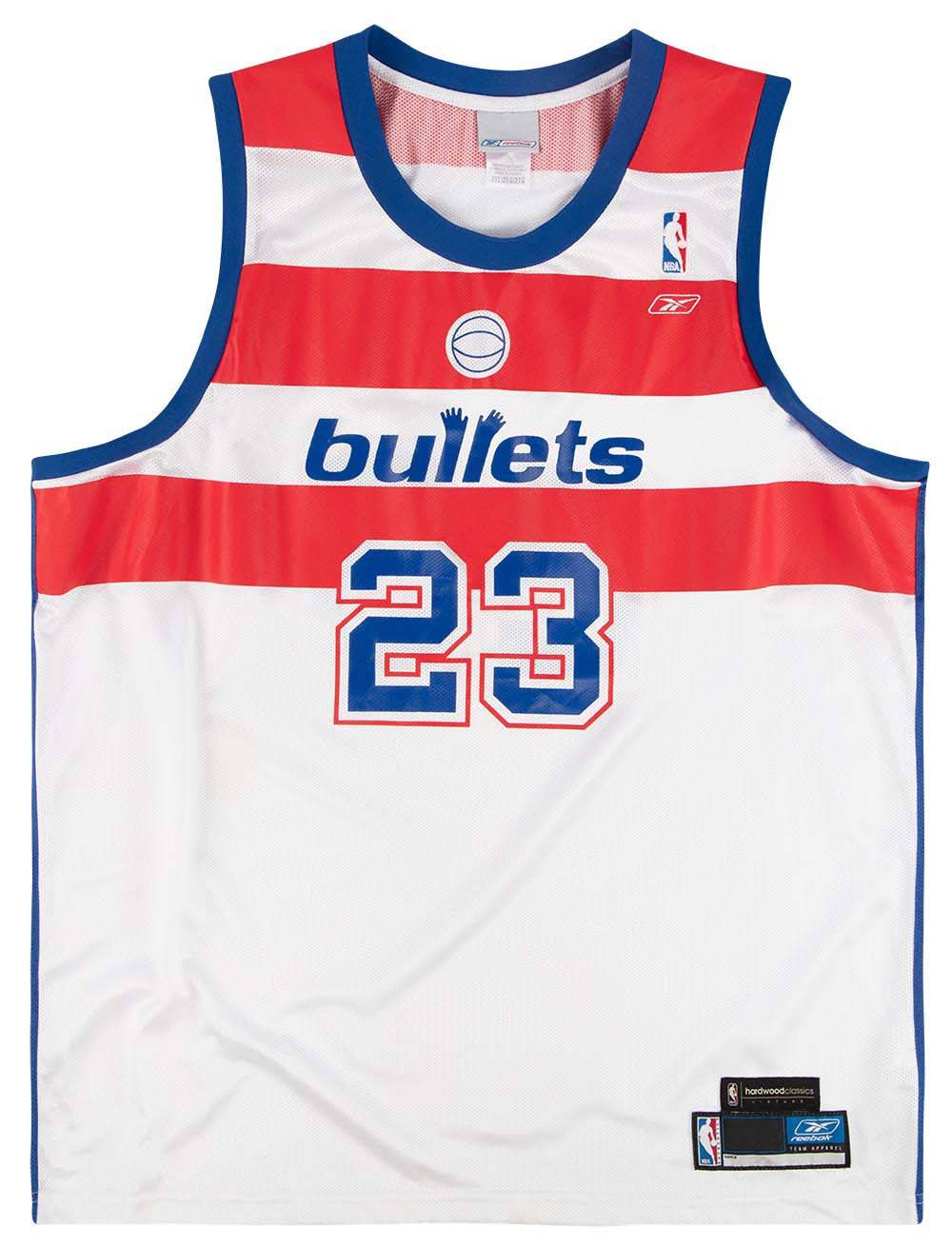 2002 03 Washington Bullets Jordan 23 Reebok Jersey Home XXL