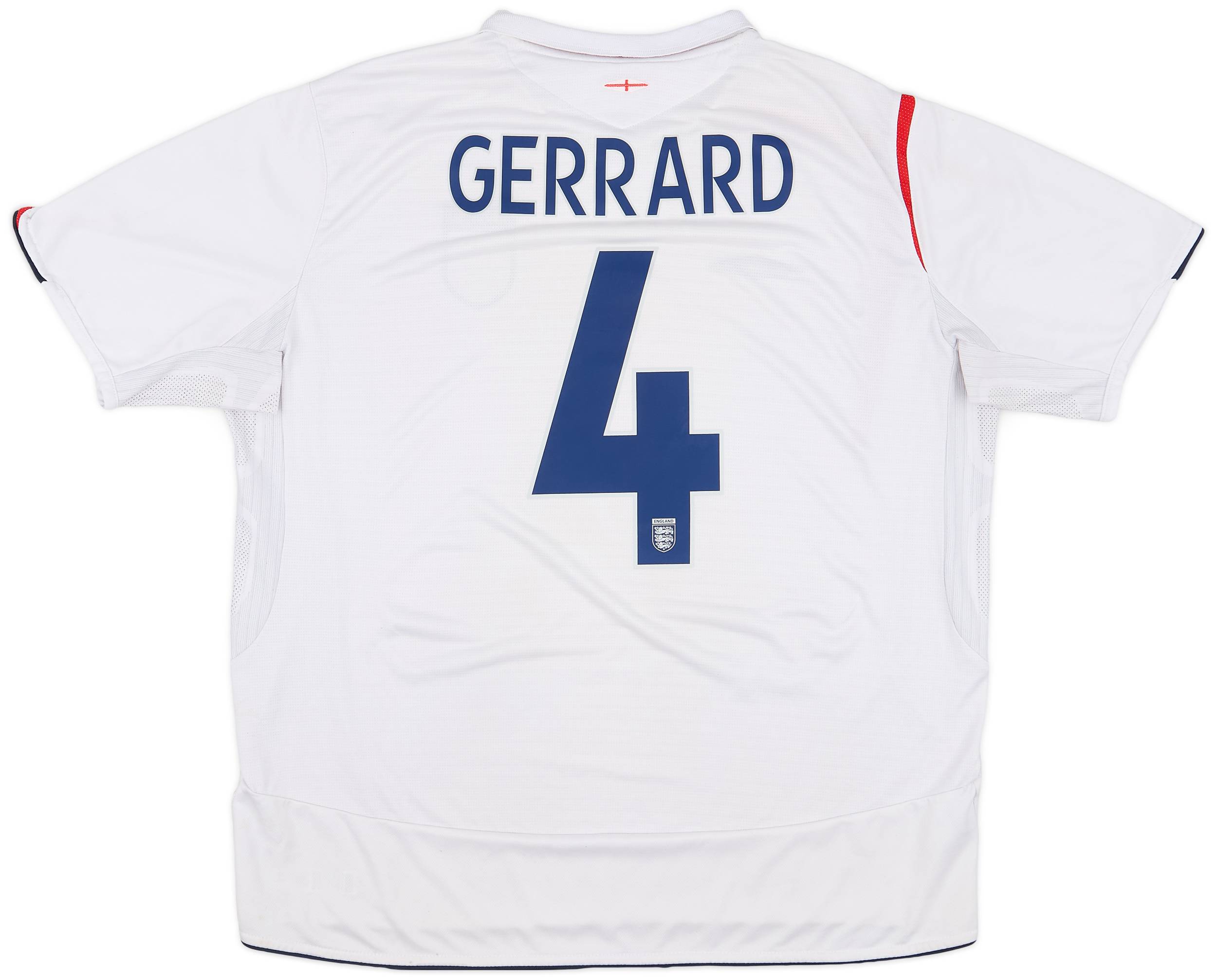 2005-07 England Home Shirt Gerrard #4 - 6/10 - (XXL)