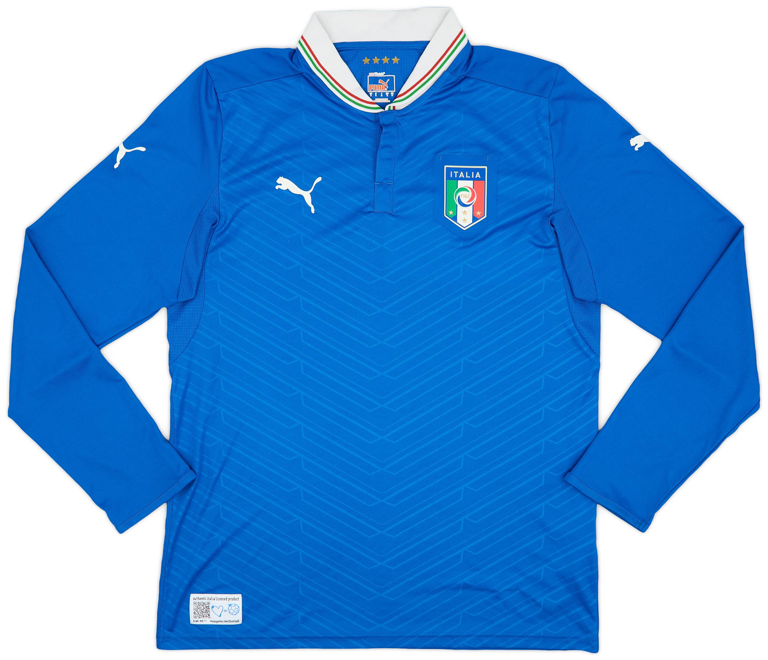 2012-13 Italy Home L/S Shirt - 8/10 - (L)