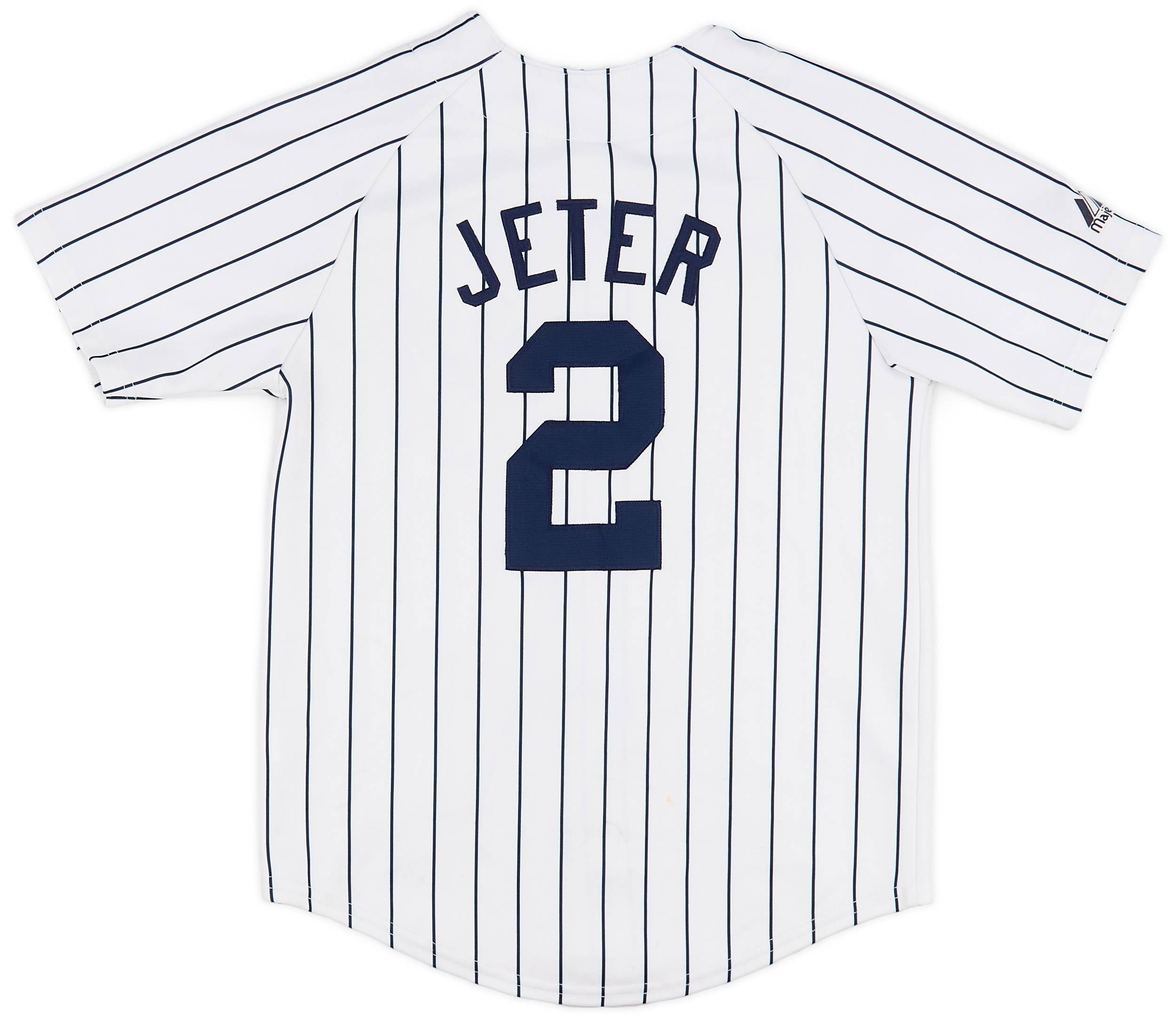 2004-08 New York Yankees Jeter #2 Majestic Home Jersey - 5/10 - (S.Boys)