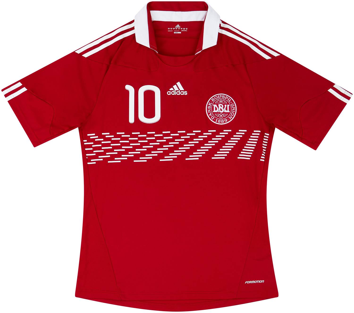 2010-11 Denmark Match Issue Home Shirt #10 (Rommedahl)