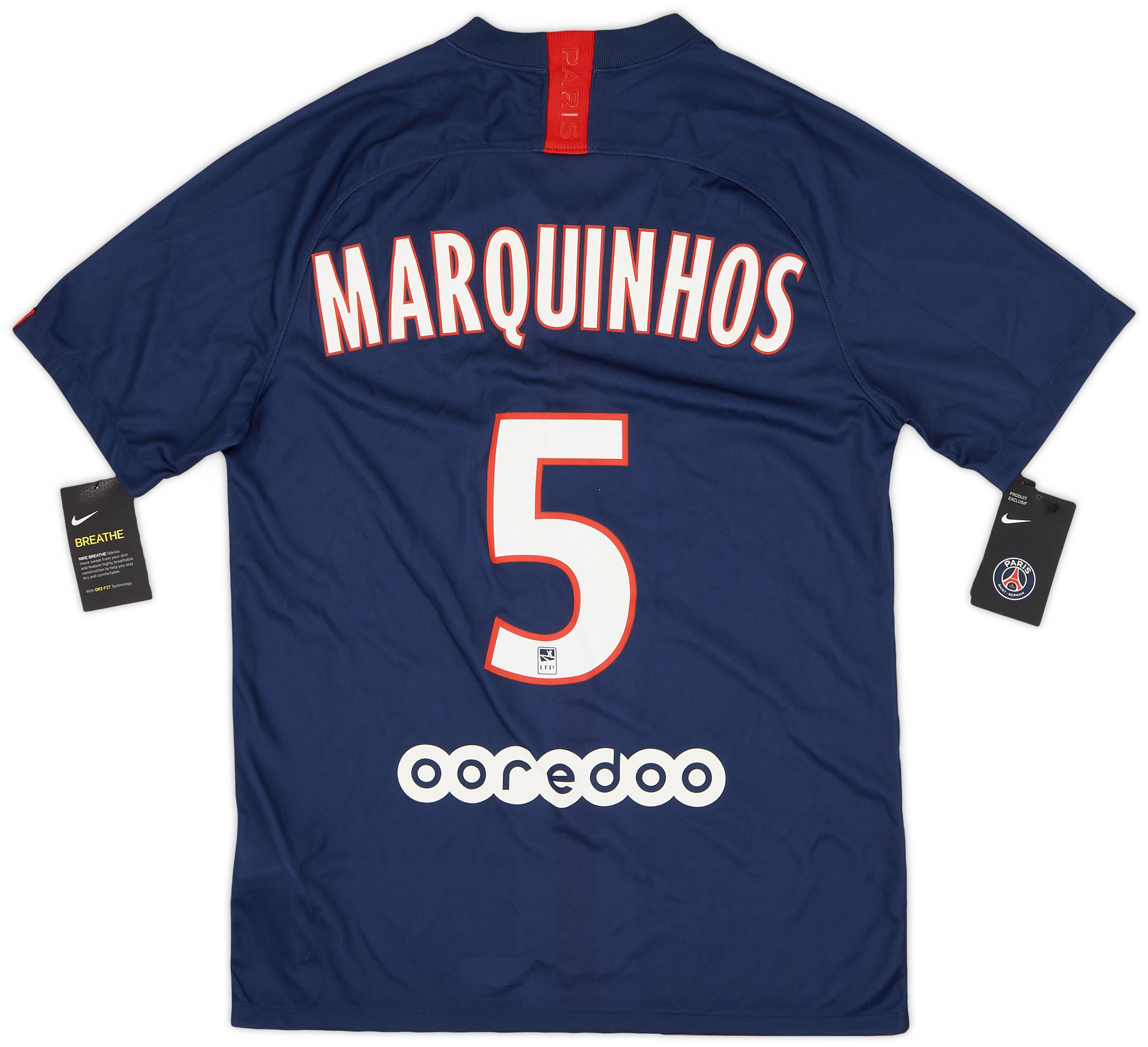 2019-20 Paris Saint-Germain Home Shirt Marquinhos #5 (M)