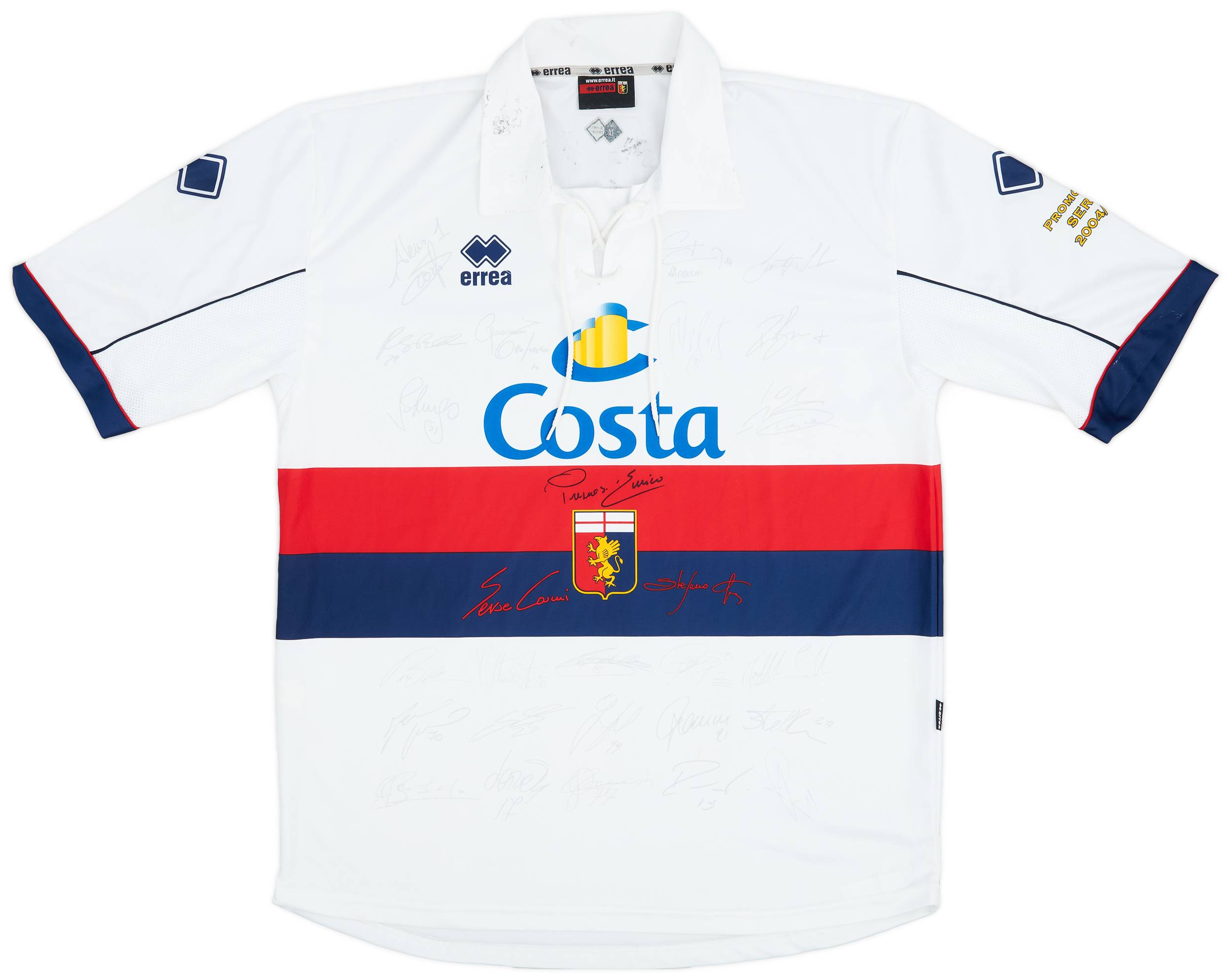 2004-05 Genoa "Promozione Serie A" 'Signed' Away Shirt - 6/10 - (XL)
