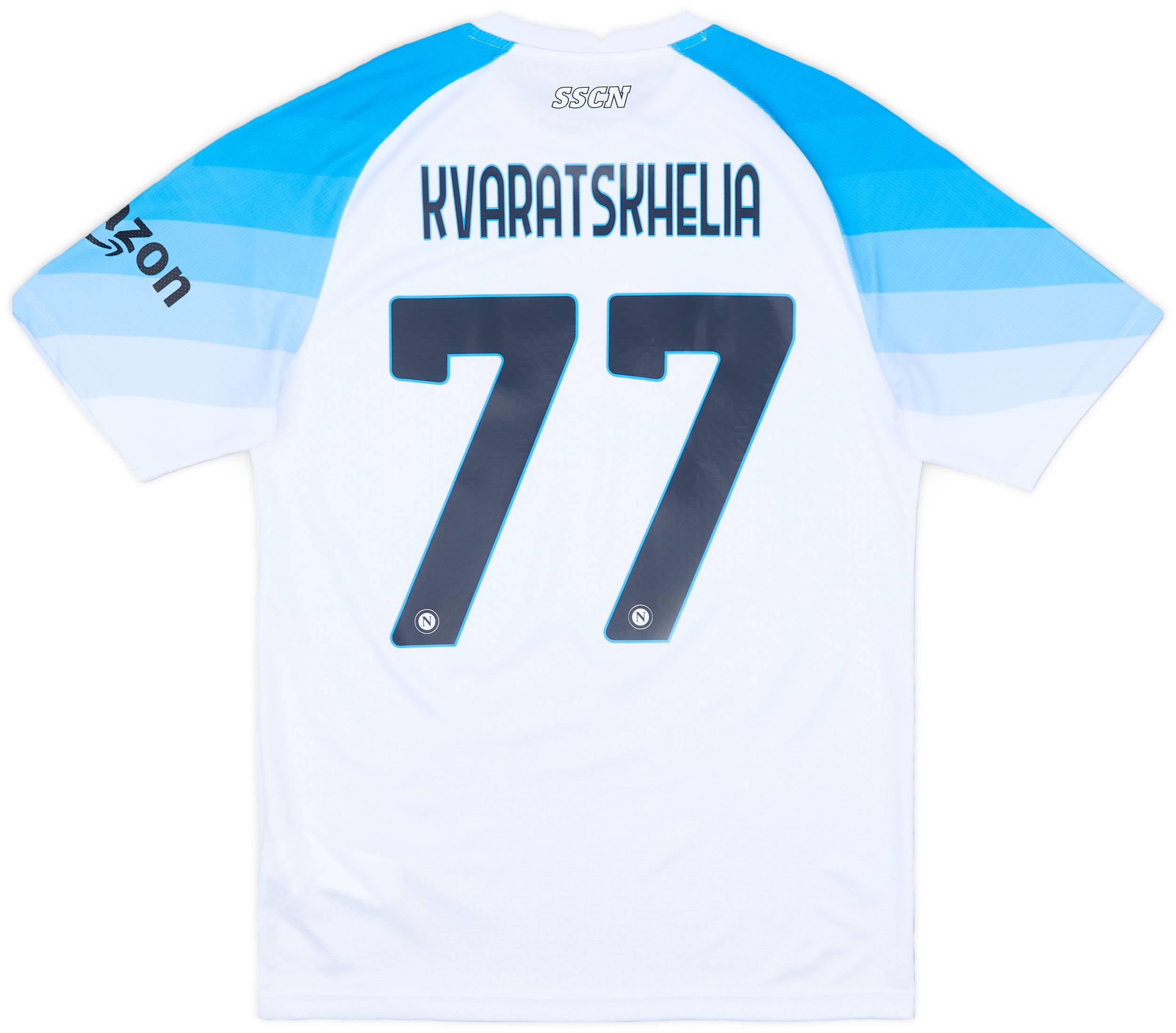 ナポリ KVARATSKHELIA 77番 ユニフォーム 2023-24 Napoli Third Shirt Kvaratskhelia #77 (L)