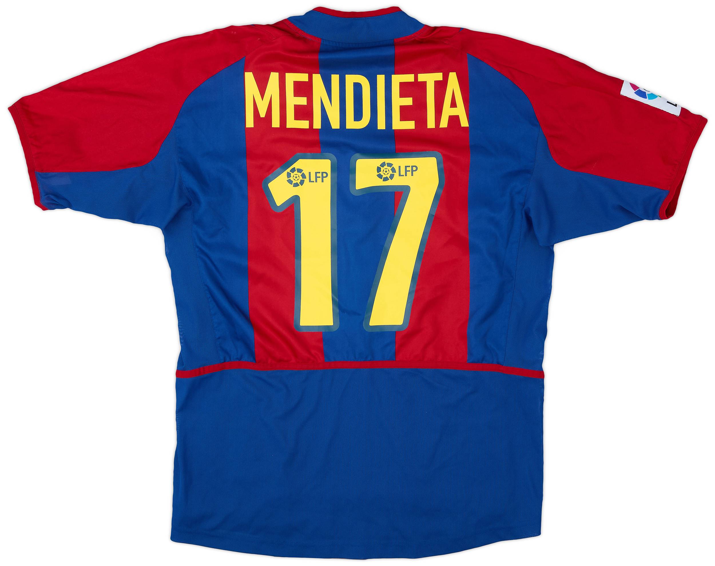 2002-03 Barcelona Player Issue Home Shirt Mendieta #17 - 8/10 - (M)