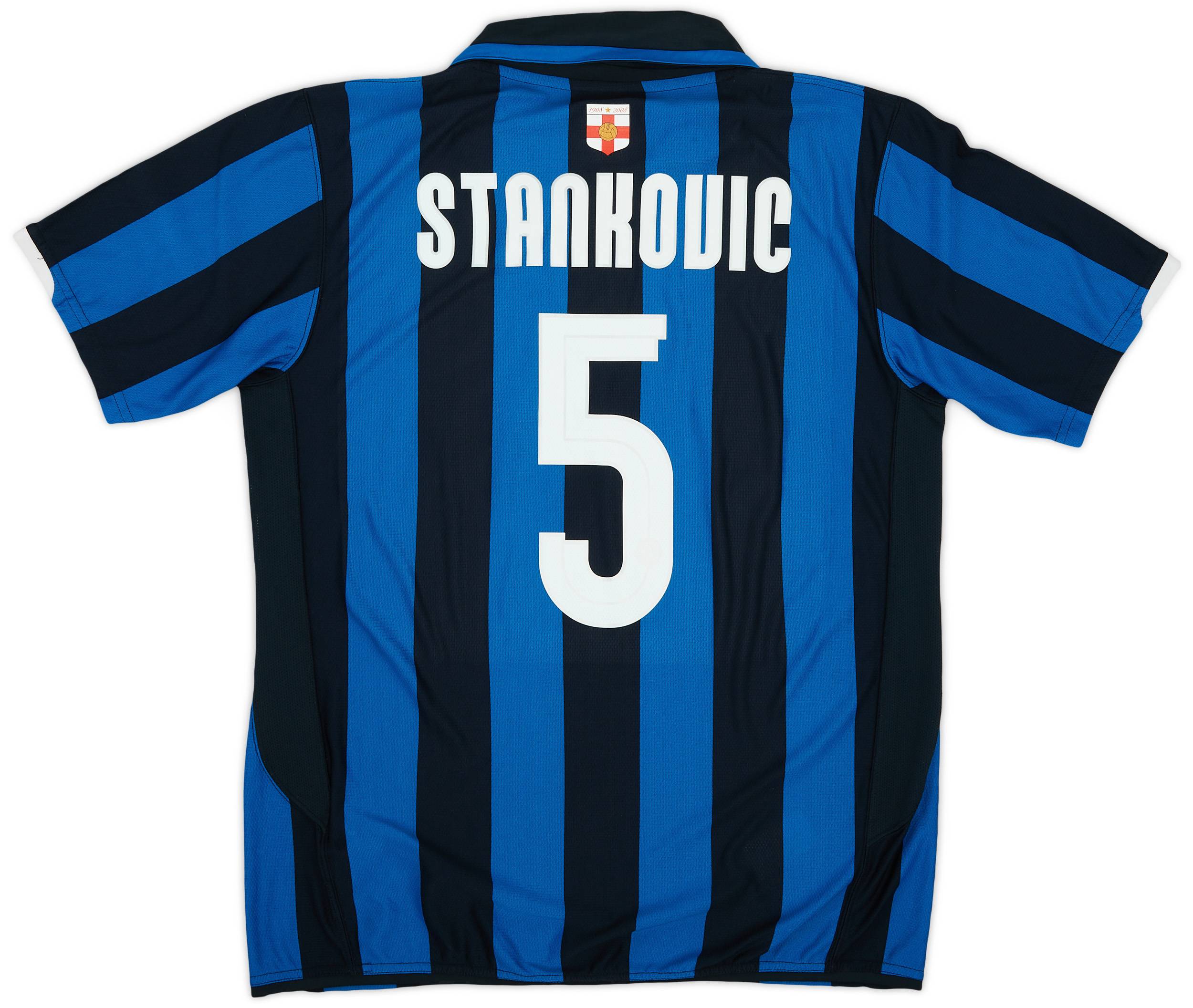 2007-08 Inter Milan Centenary Home Shirt Stankovic #5 - 8/10 - (L)