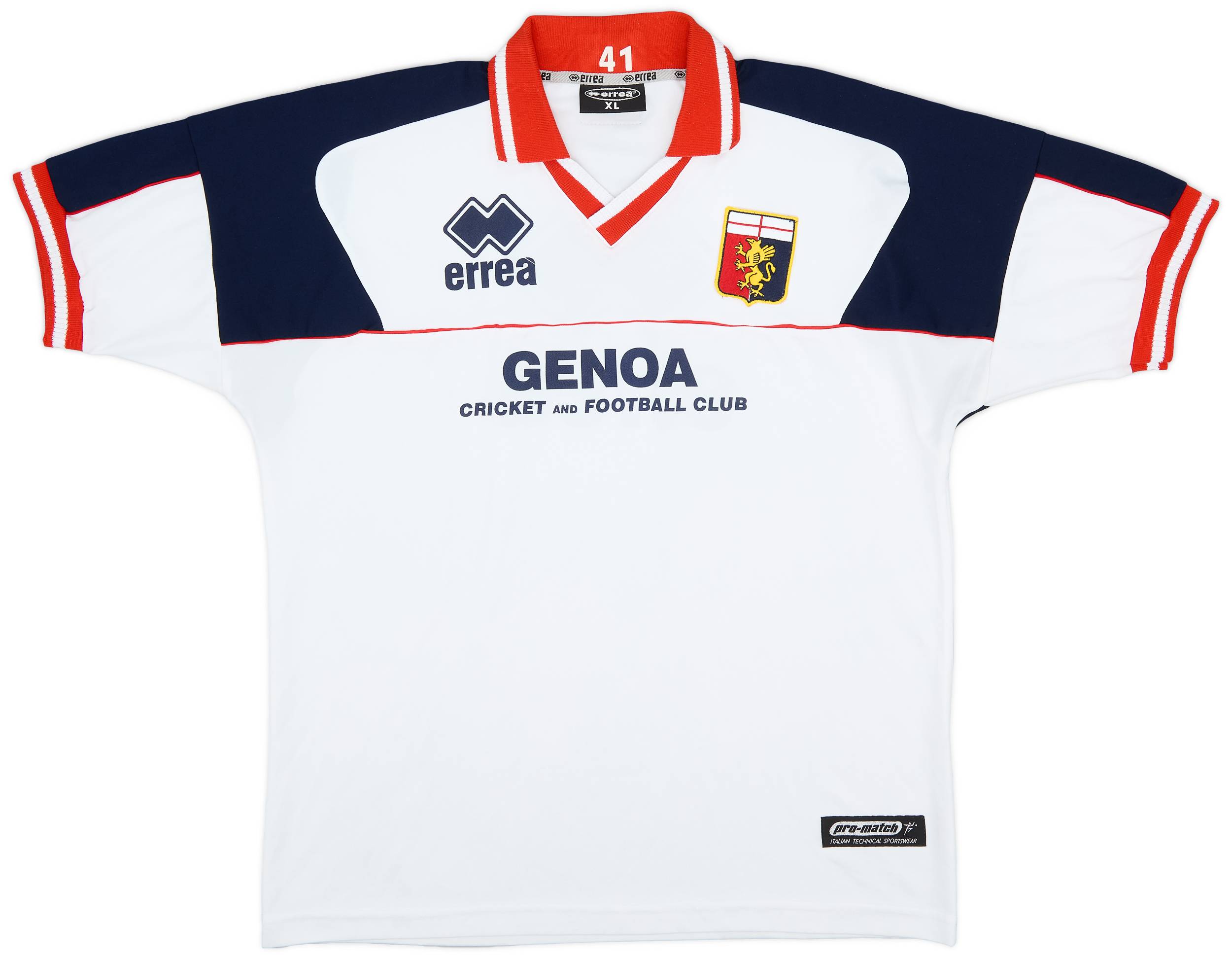 2001-02 Genoa Errea Player Issue Training Shirt #41 - 9/10 - (XL)