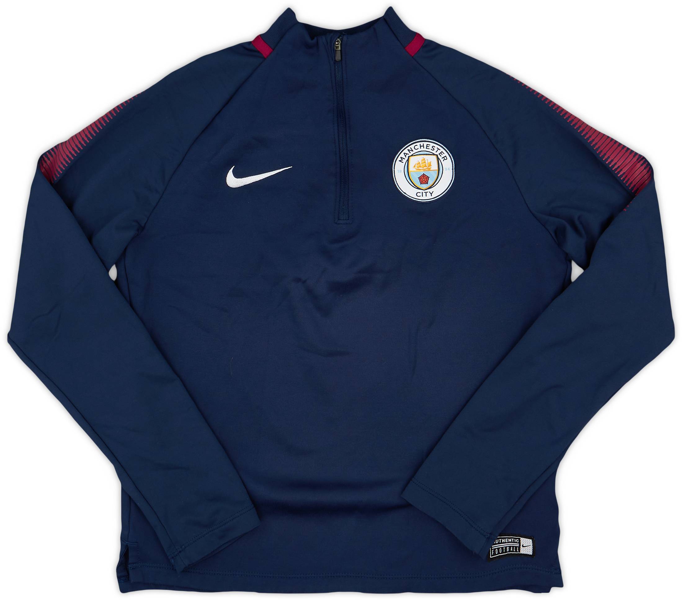 2017-18 Manchester City Nike 1/4 Zip Drill Top - 8/10 - (M.Boys)