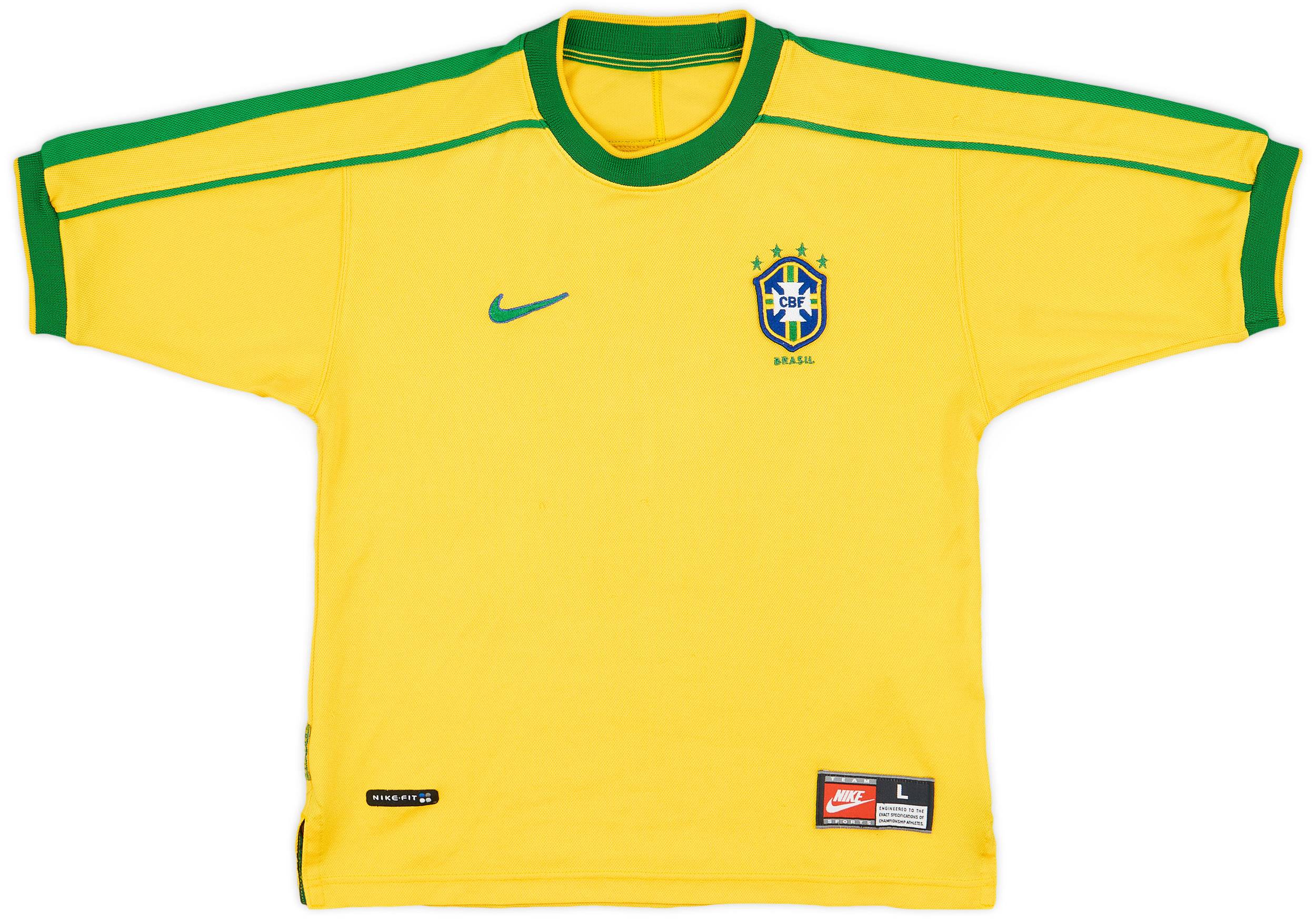 1998-00 Brazil Home Shirt - 8/10 - (L.Boys)