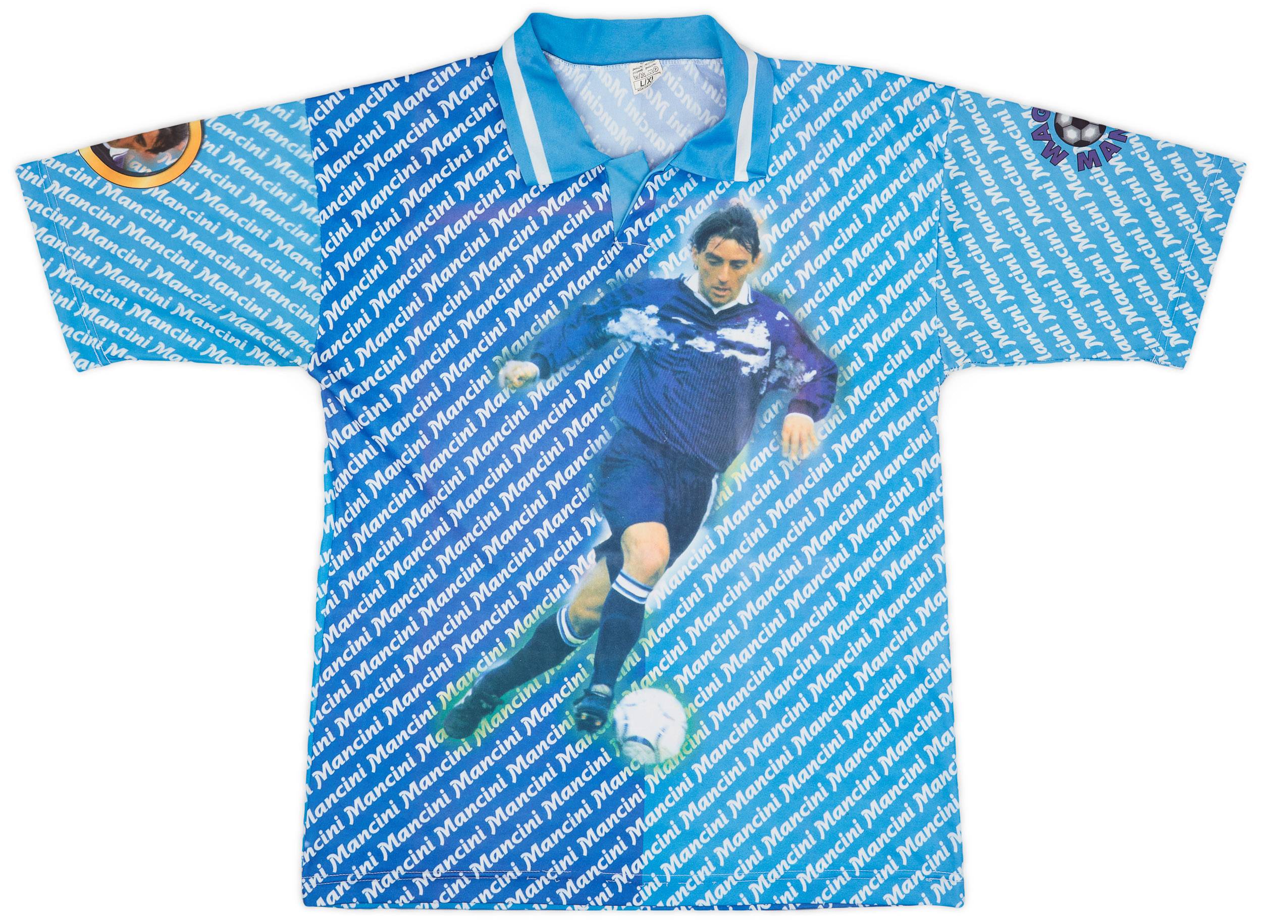 1996-97 Lazio Graphic Shirt Mancini #10 - 9/10 - (L/XL)