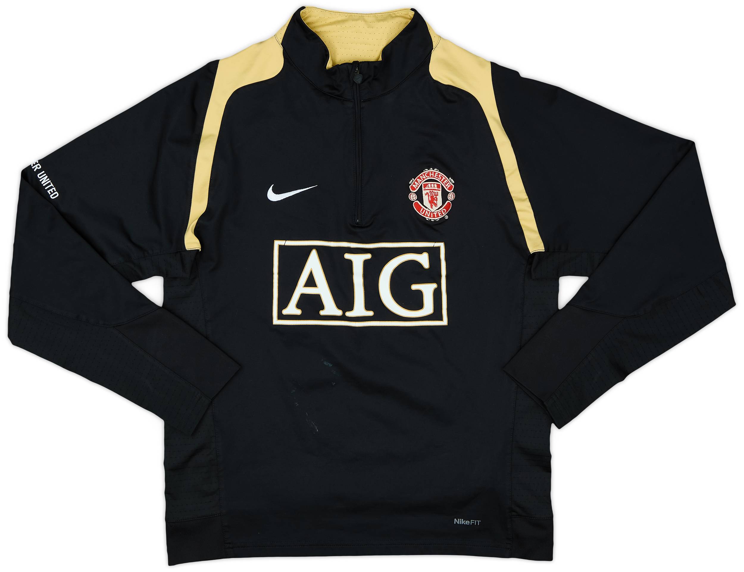 2007-08 Manchester United 1/4 Zip Sweat Top - 5/10 - (S)