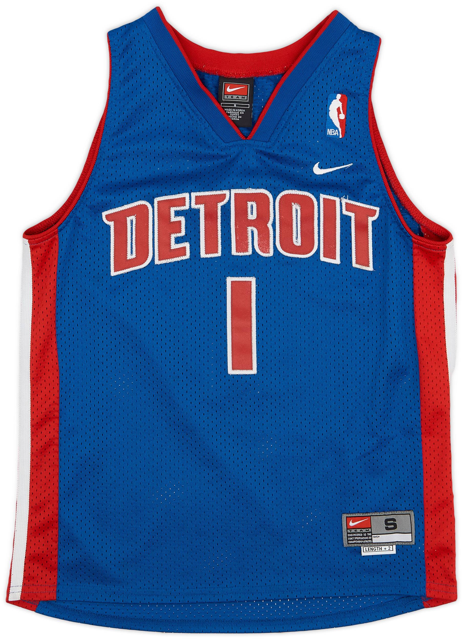 2002 04 Detroit Pistons Billups 1 Nike Swingman Away Jersey 7 10 S.Boys