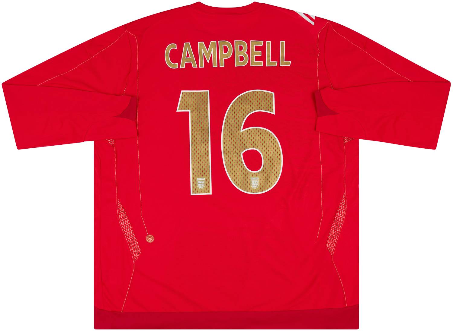2006-07 England Match Issue Away L/S Shirt Campbell #16