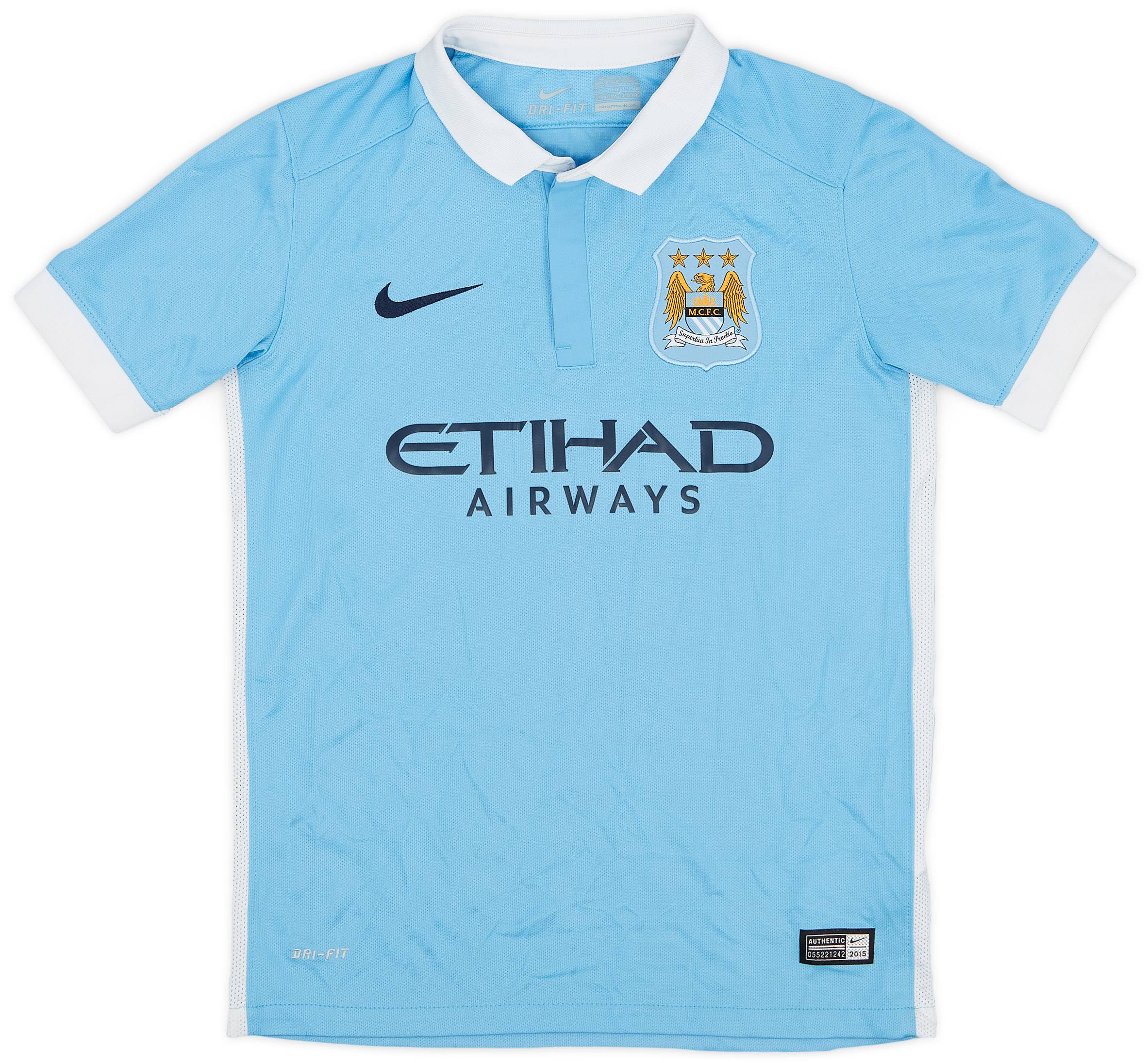 2015-16 Manchester City Home Shirt - 7/10 - (M.Boys)