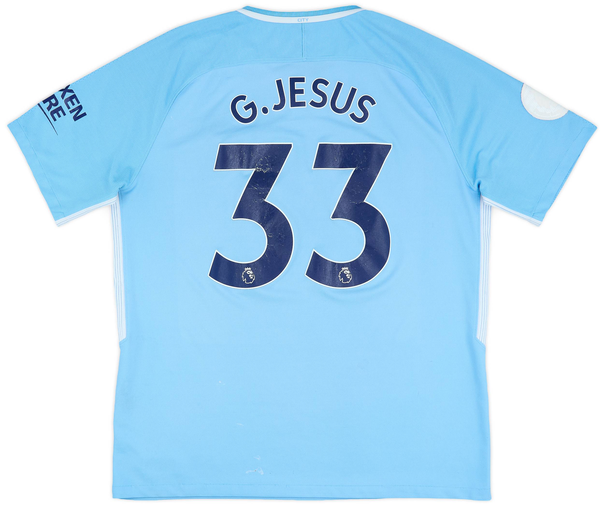 2017-18 Manchester City Home Shirt Jesus #33 - 5/10 - (XL)