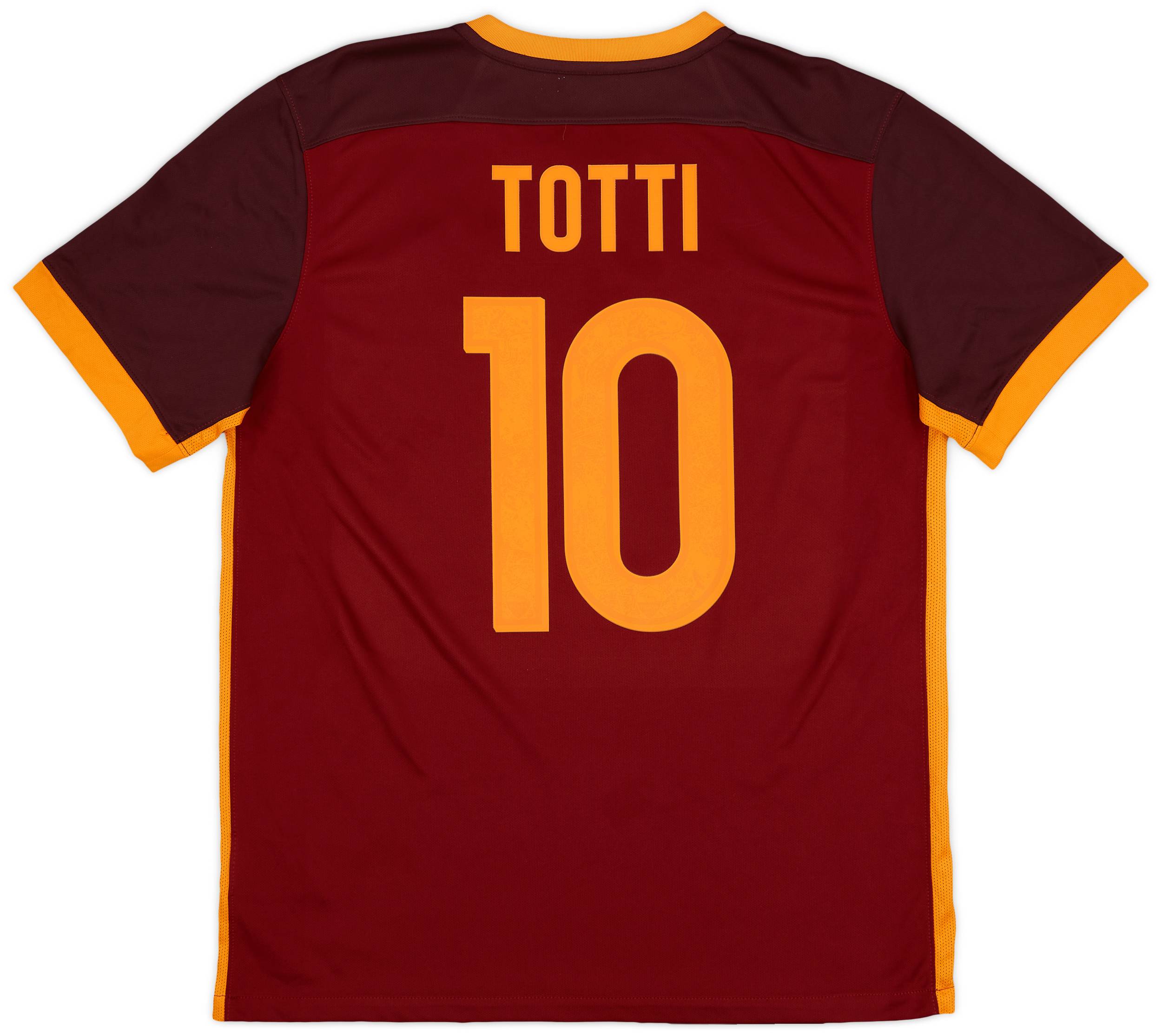 2015-16 Roma Home Shirt Totti #10 - 8/10 - (L)