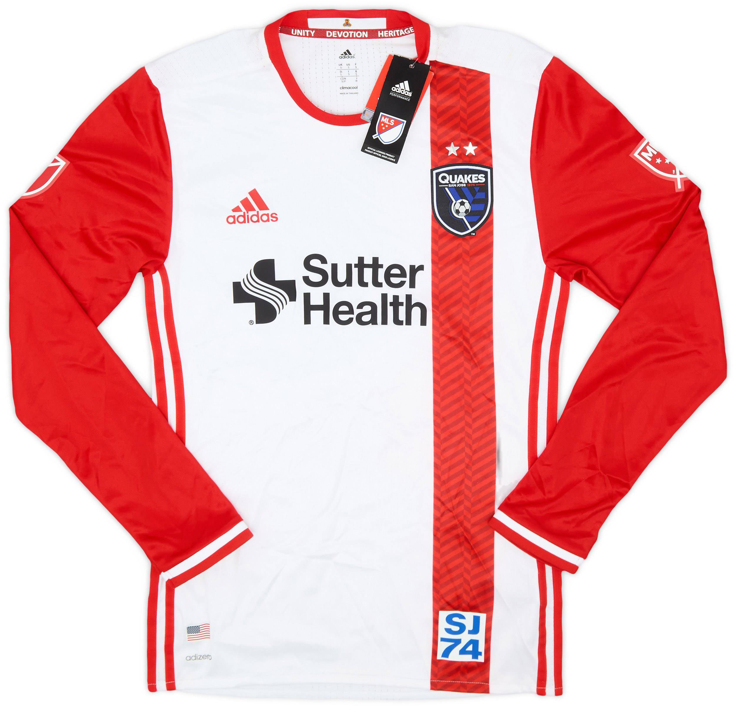 2016 17 San Jose Earthquakes Authentic Away L S Shirt S