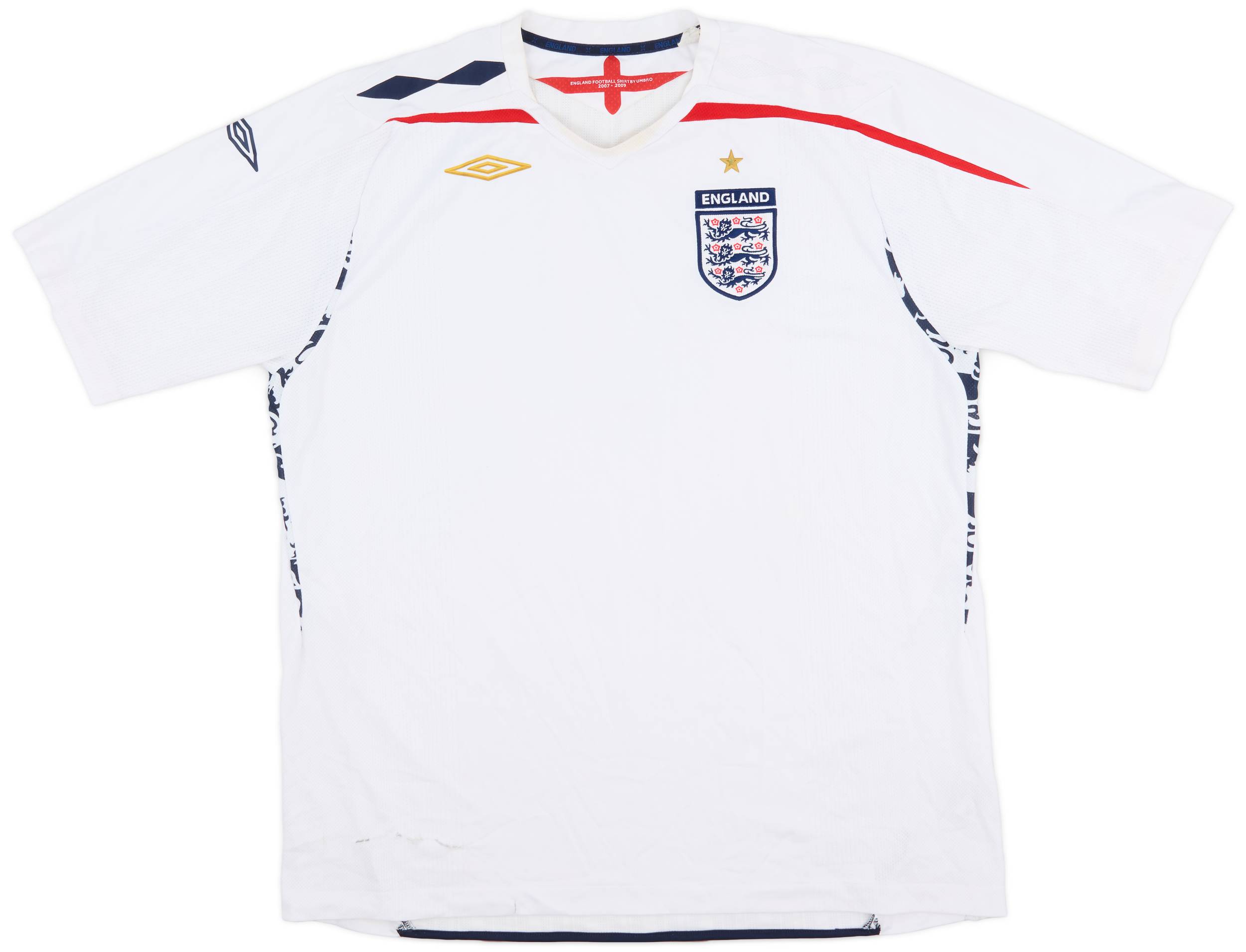 2007-09 England Home Shirt - 4/10 - (XXL)