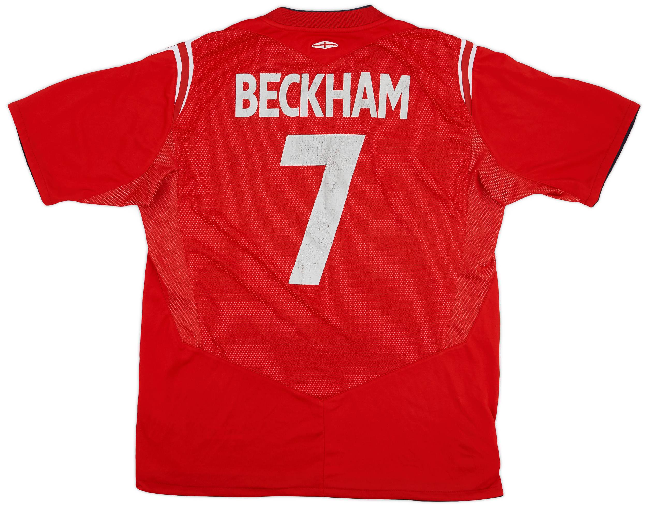 2004 06 England Away Shirt Beckham 7 6 10 L