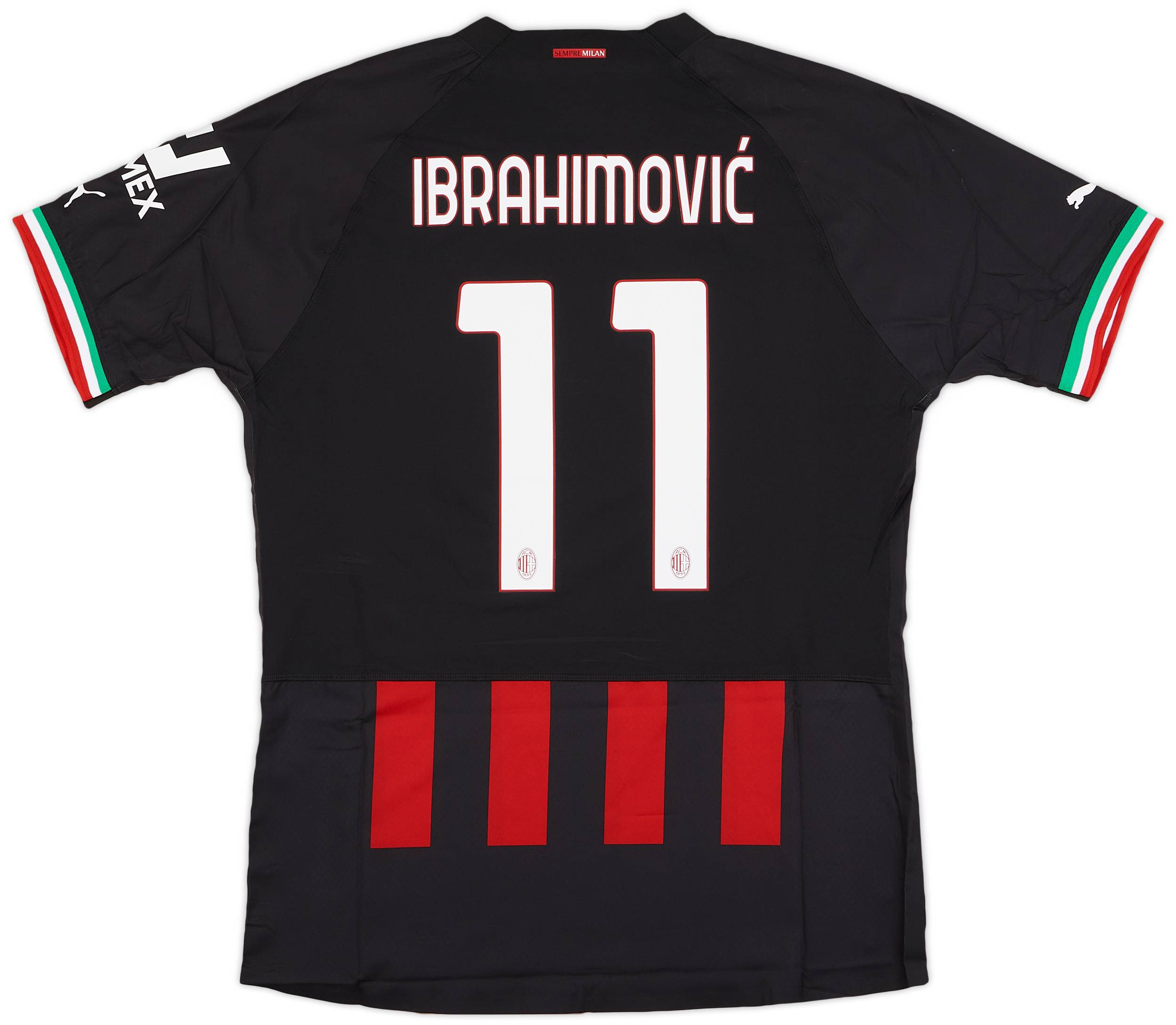 ACミラン IBRAHIMOVIĆ シャツ 11番 2021-22 AC Milan Home Shirt Ibrahimovic #11 - 9/10 - (M)