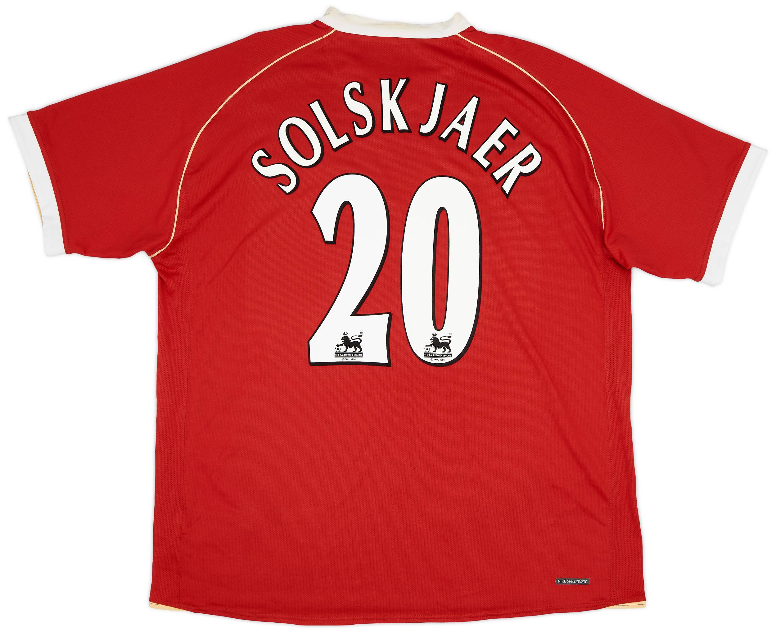 2006-07 Manchester United Home Shirt Solskjaer #20 - 7/10 - (XXL)