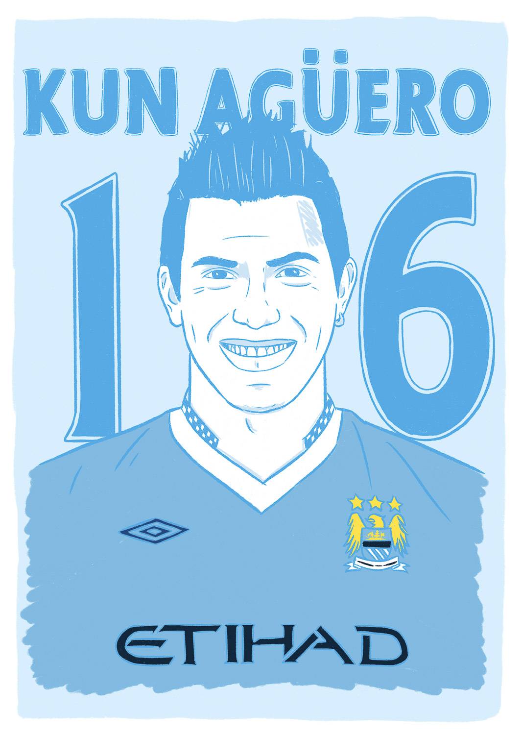 2011-12 Manchester City Kun Agüero #16 Premier League Icons Poster/Print