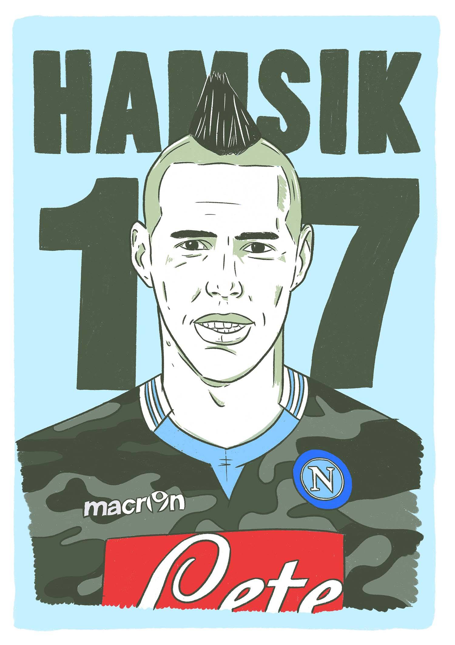 2013-14 Napoli Hamsik #17 Serie A Icons A3 Poster/Print