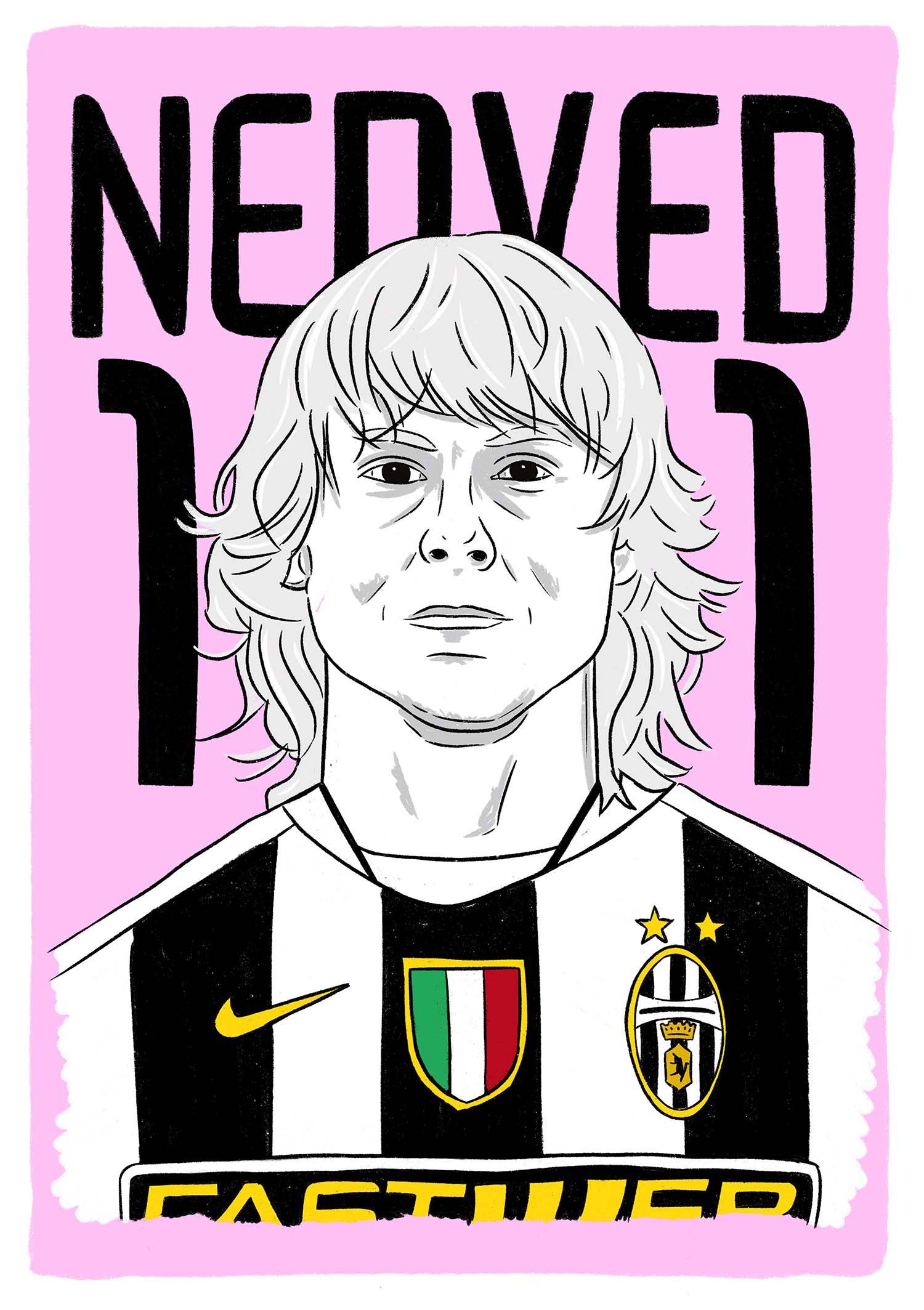 2003-04 Juventus Nedved #11 Serie A Icons A3 Poster/Print