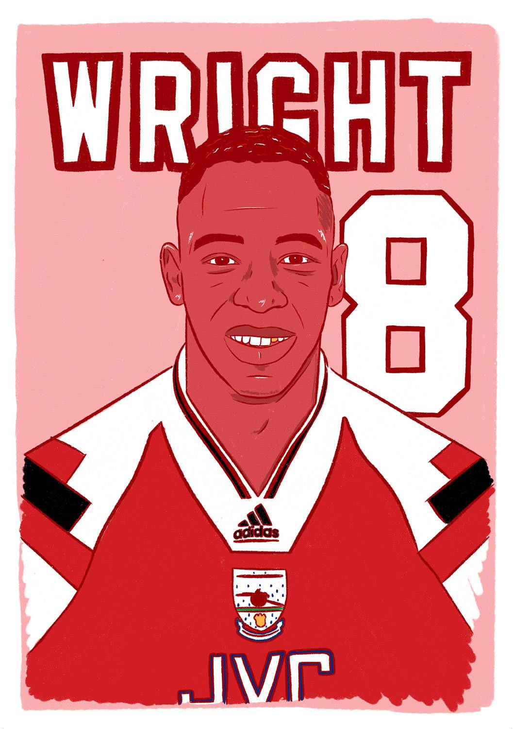 1992-94 Arsenal Wright #8 Premier League A3 Poster/Print