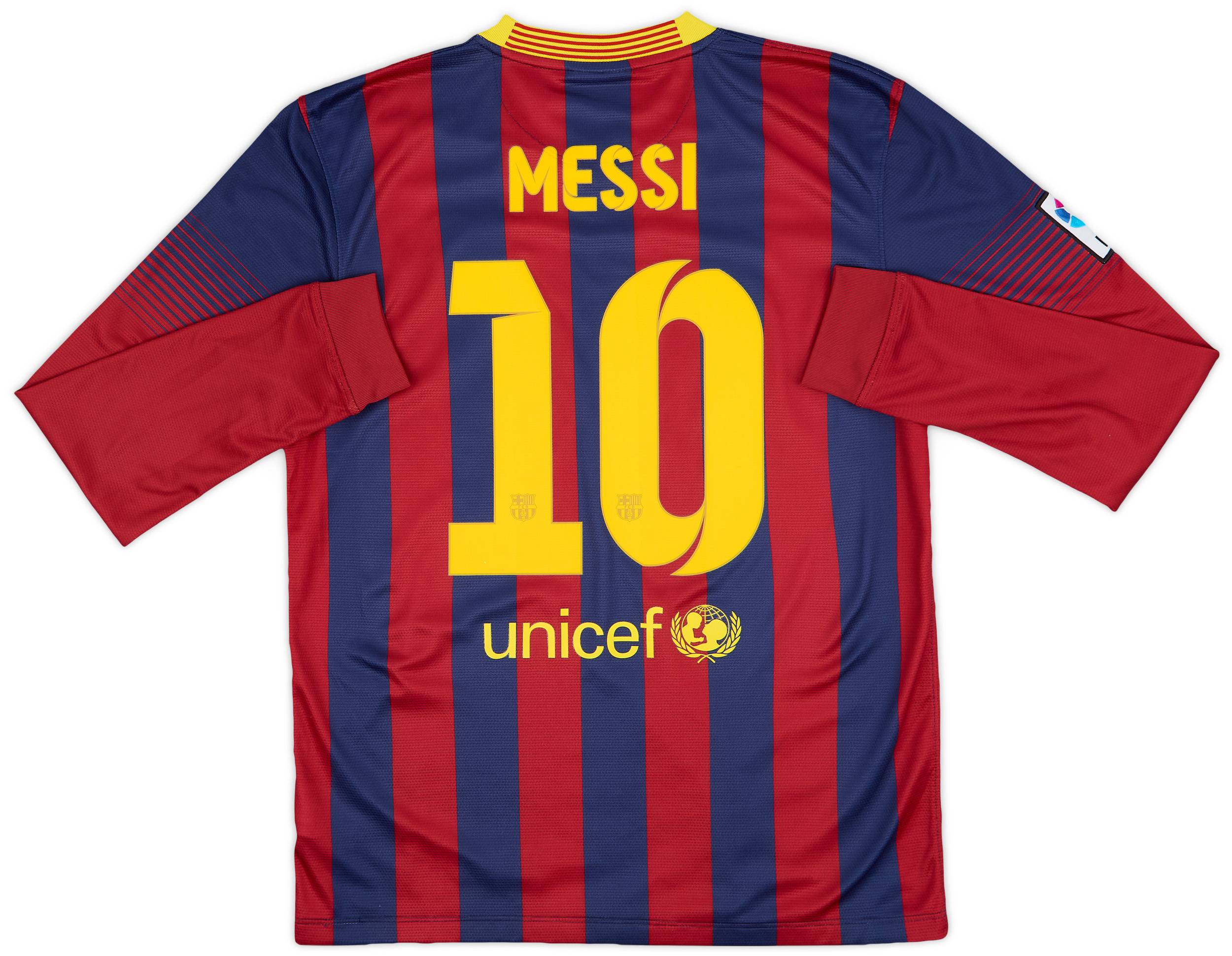 2013-14 Barcelona Home L/S Shirt Messi #10 - 7/10 - (M)