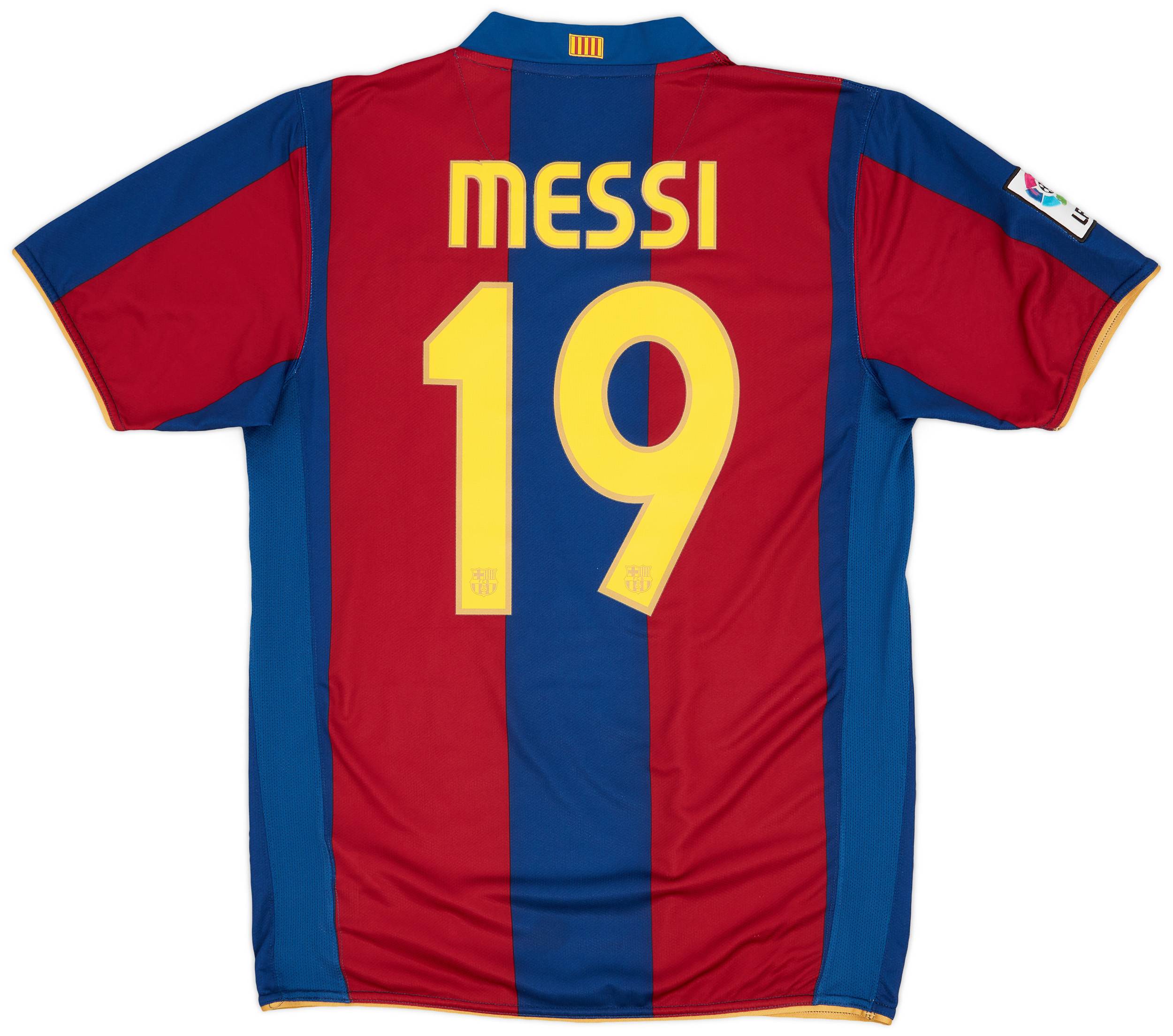 2007-08 Barcelona Home Shirt Messi #19 - 8/10 - (M)