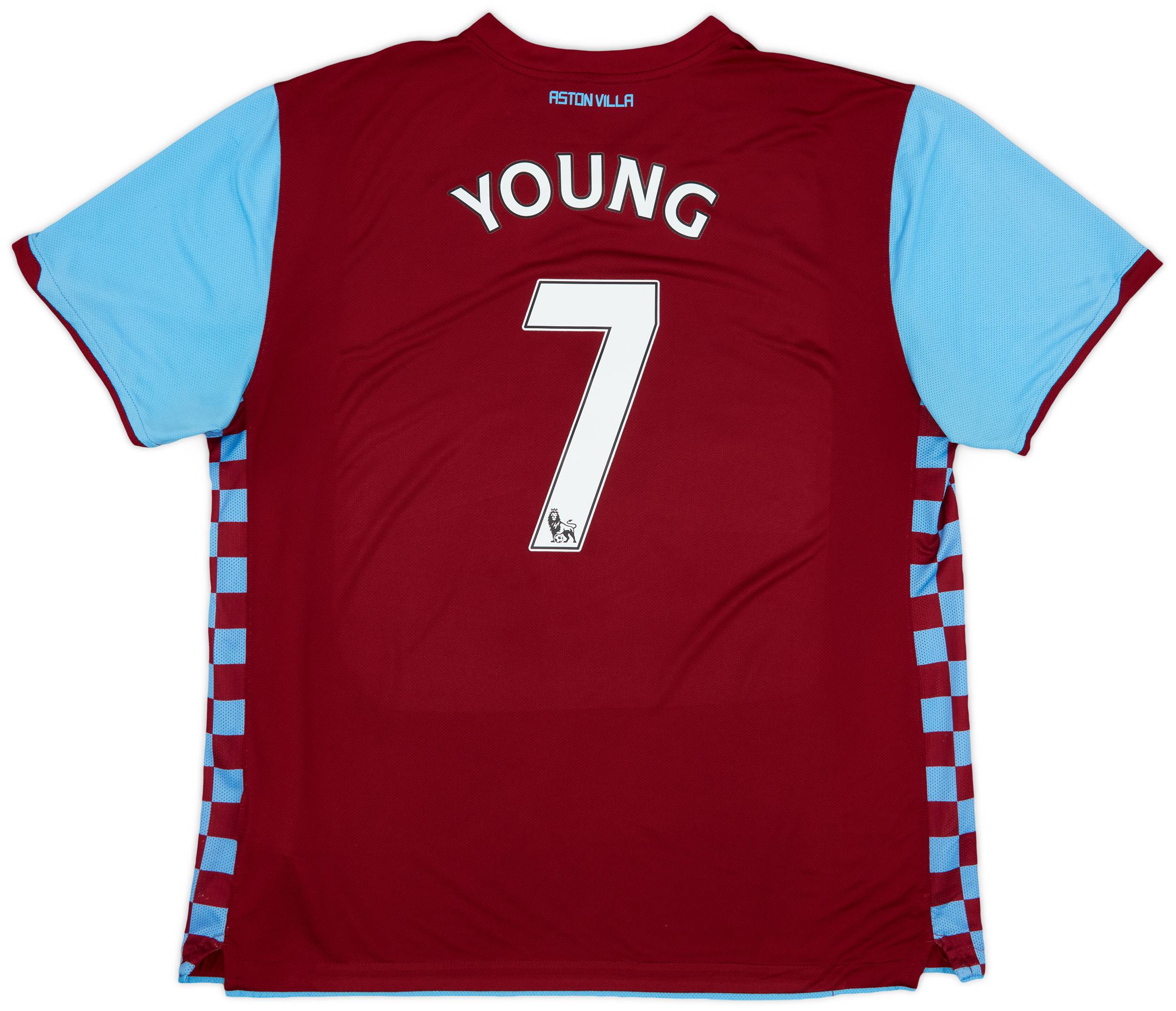 2010-11 Aston Villa Home Shirt Young #7 - 8/10 - (XXL)
