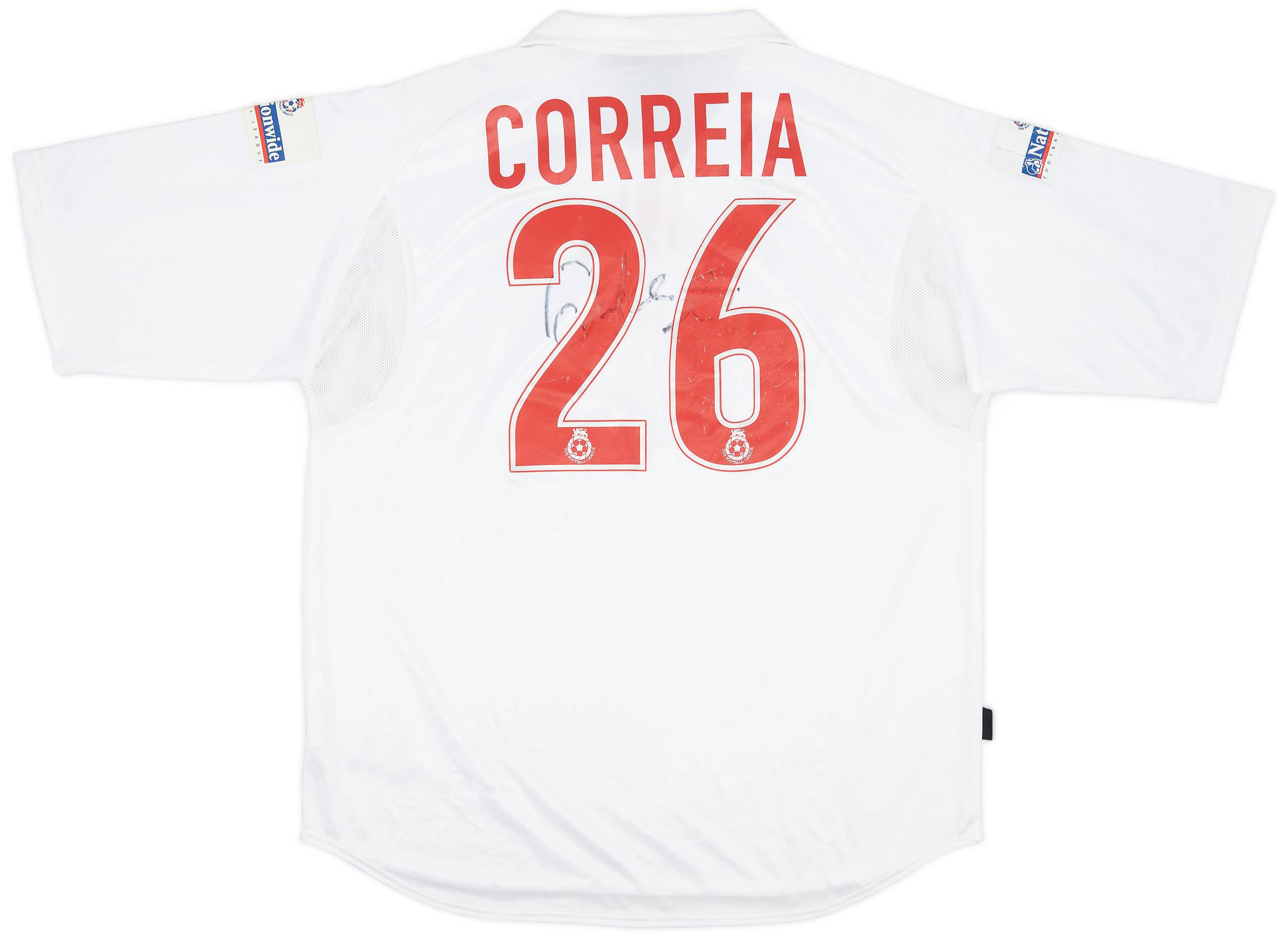 2001-02 Bristol City Match Issue Signed Away Shirt Correia #26