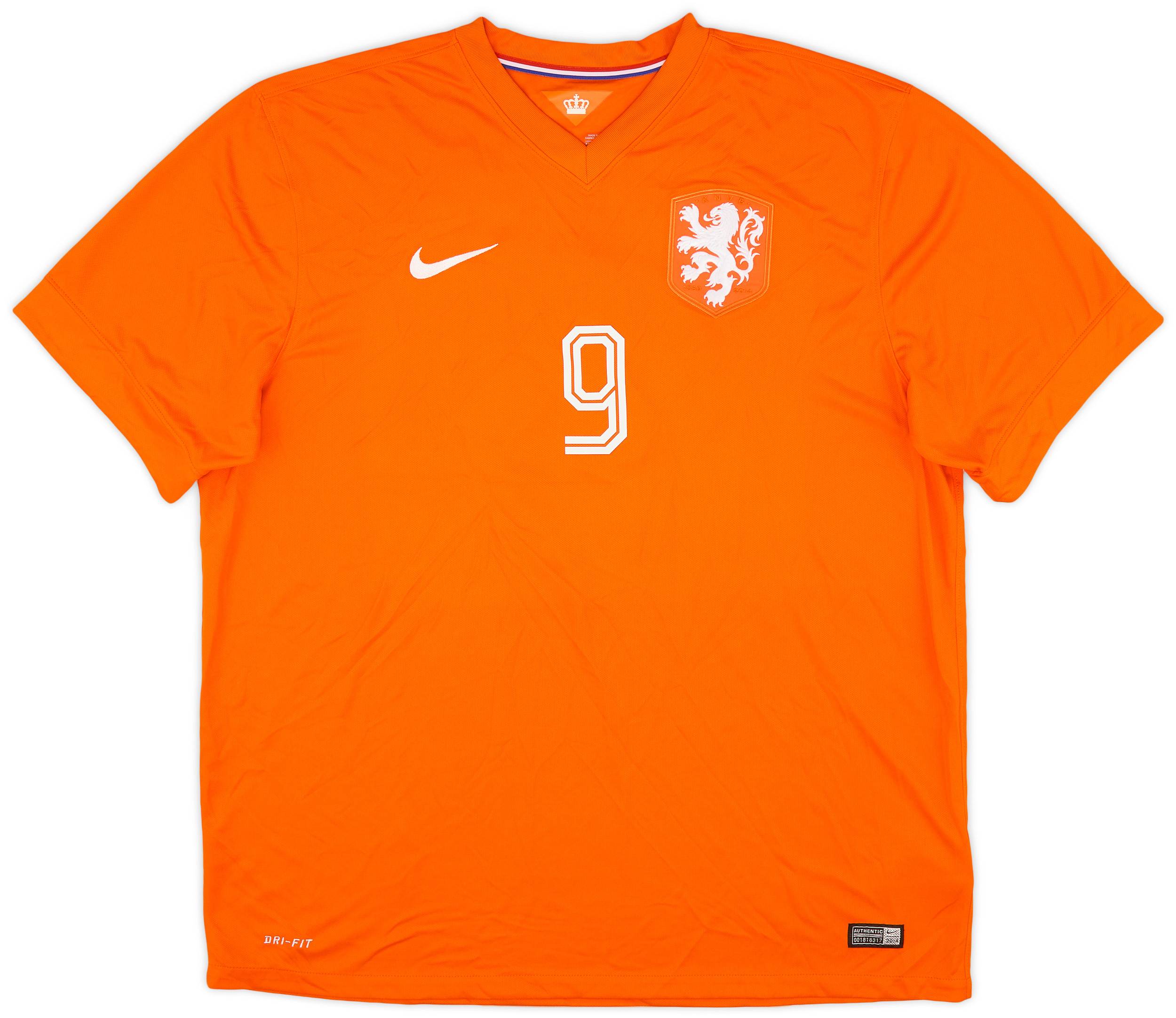 2014-15 Netherlands Home Shirt v.Persie #9 (XXL)