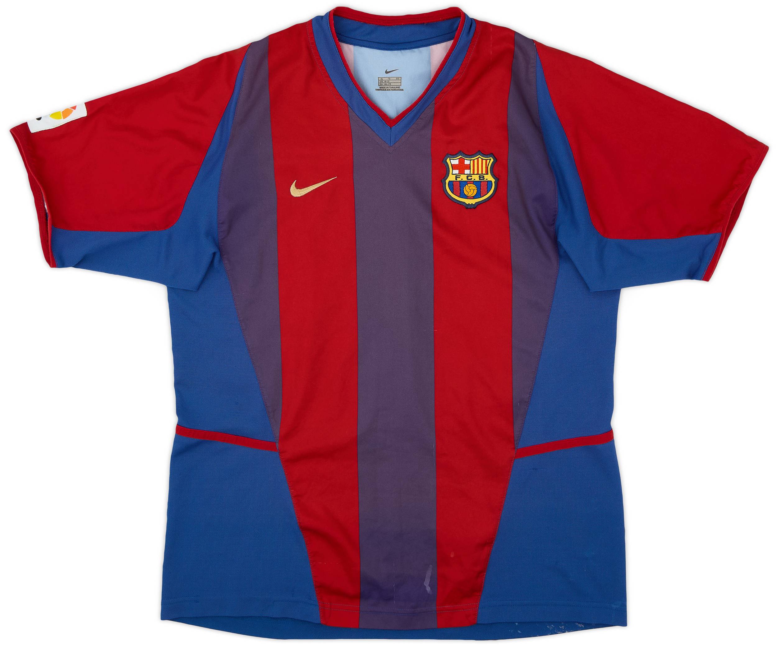 2002-03 Barcelona Home Shirt - 5/10 - (XL.Boys)