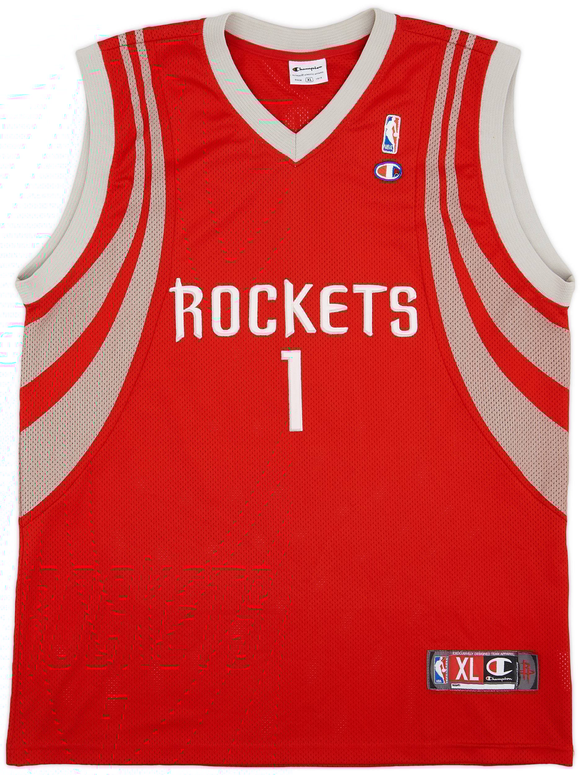 2004-10 Houston Rockets McGrady #1 Champion Authentic Away Jersey - 6/10 - (XL)