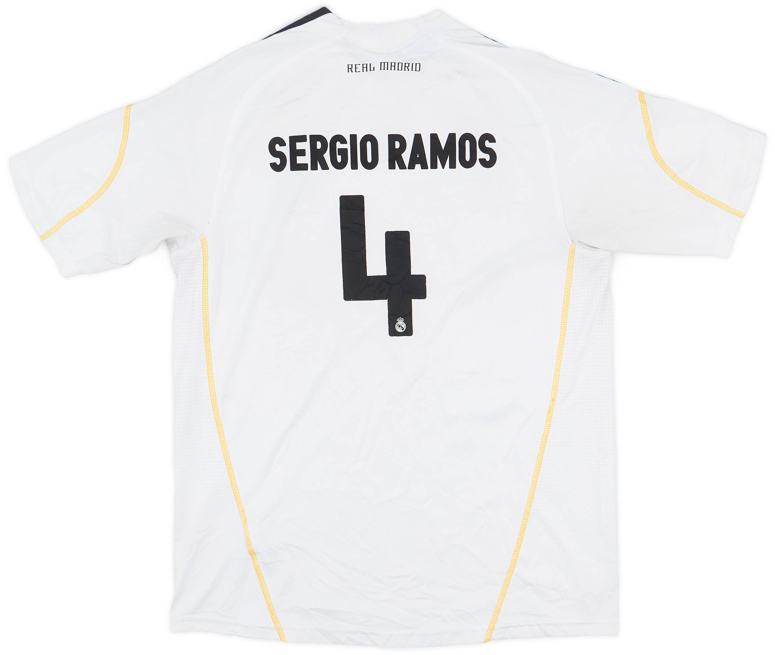 2009-10 Real Madrid Home Shirt Sergio Ramos #4 - 6/10 - (XL.Boys)