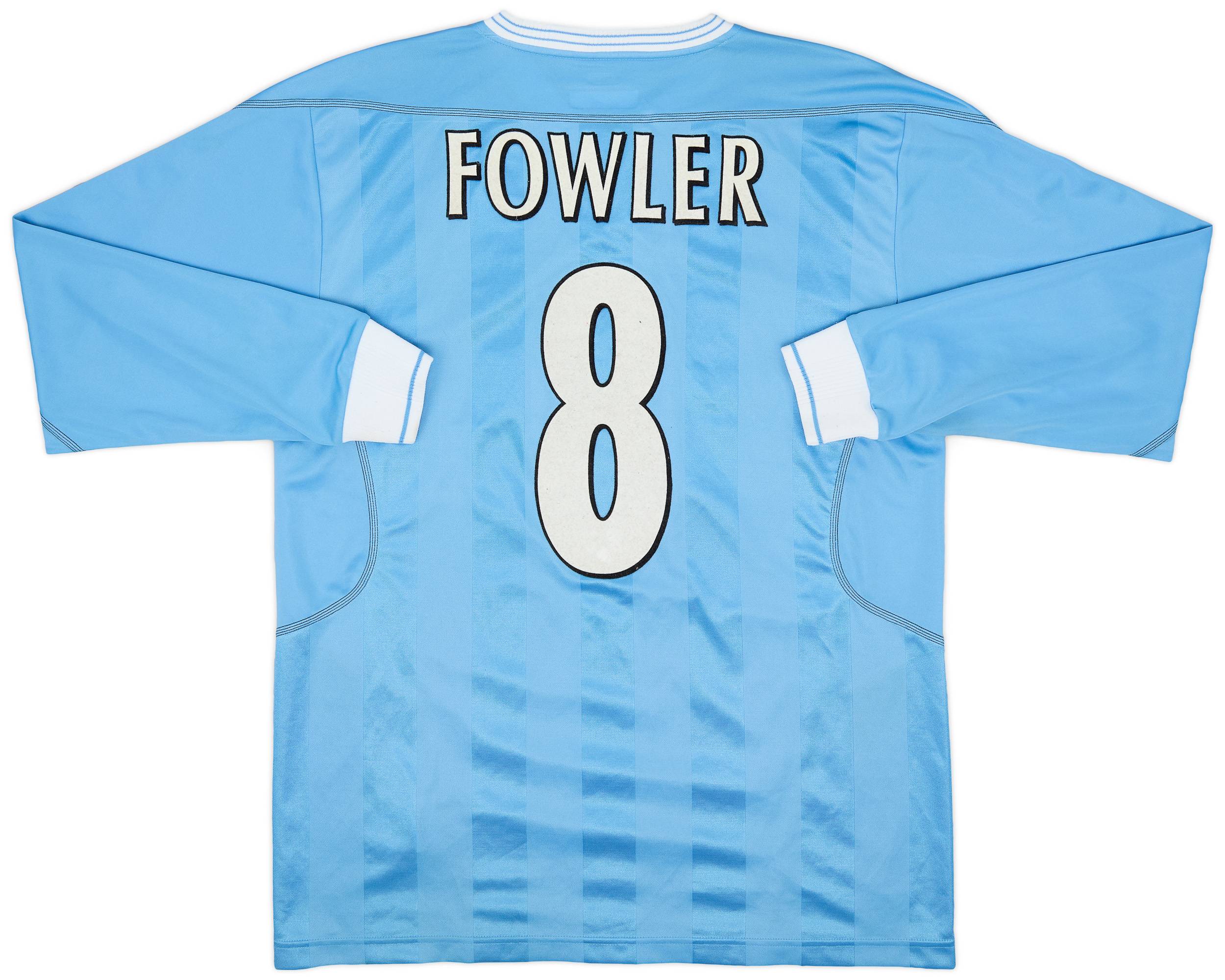 ウェア Manchester City 03/04 Home 2003-04 Manchester City Home L/S Shirt Fowler #8 - 7/10 - (M)