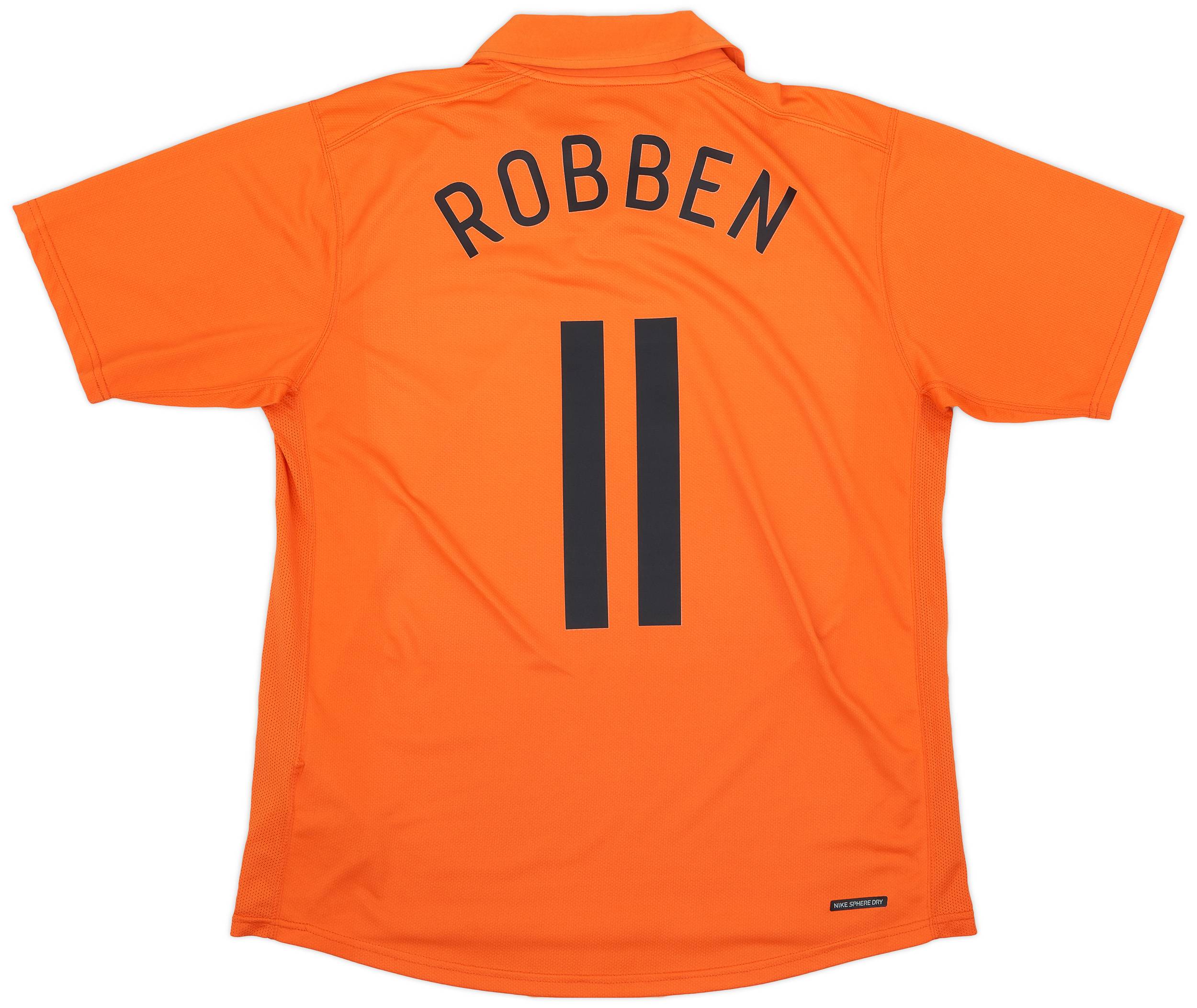 【数量は多】 Home Netherlands 2006-08 Shirt (L) - 9/10 - #11 Robben ウェア