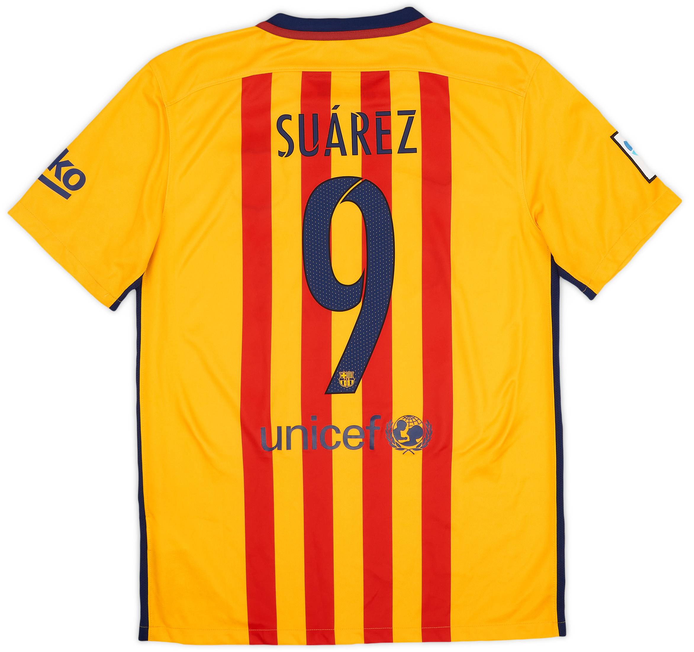 2015-16 Barcelona Away Shirt Suarez #9 - 9/10 - (M)