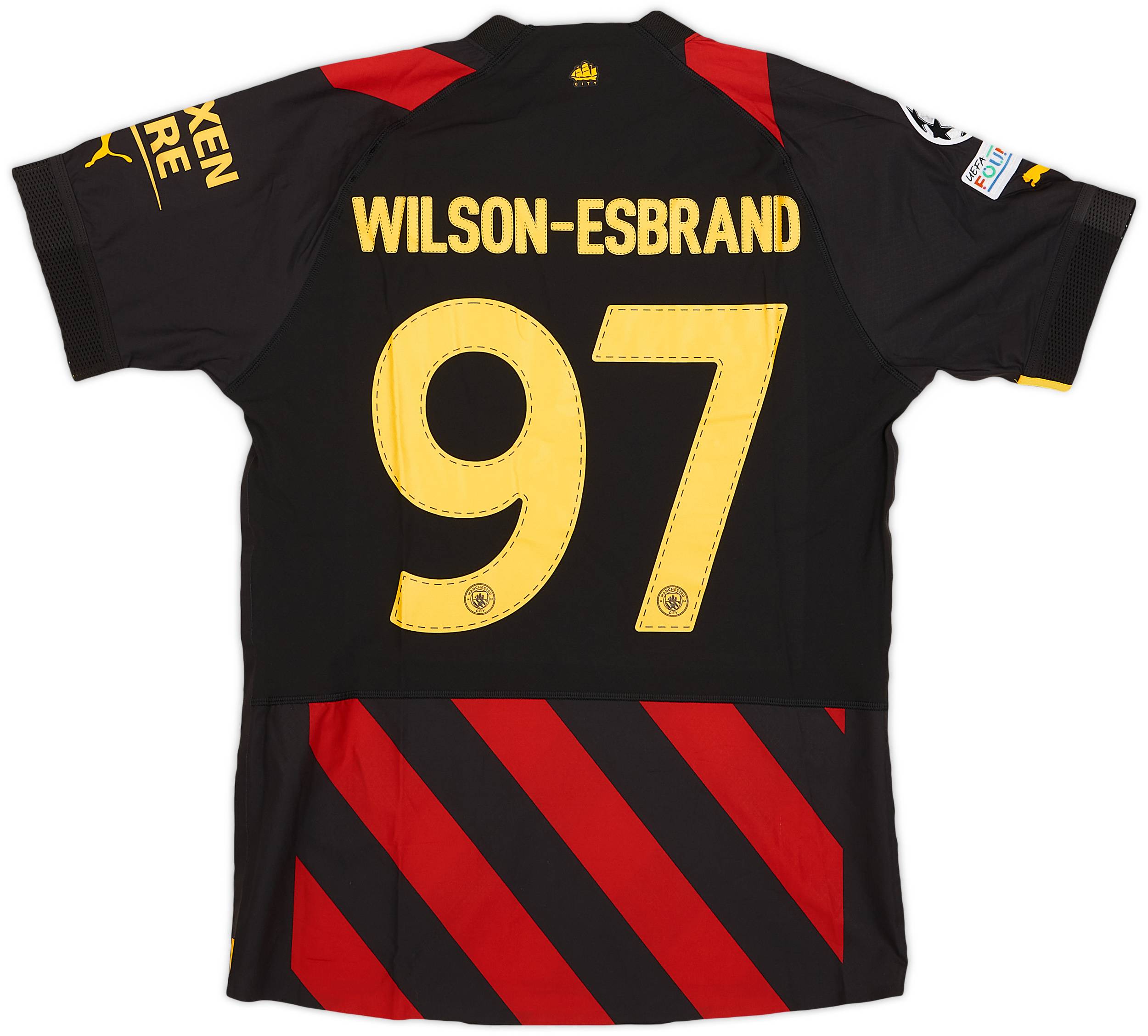2022-23 Manchester City Match Issue Champions League Away Shirt Wilson-Esbrand #97