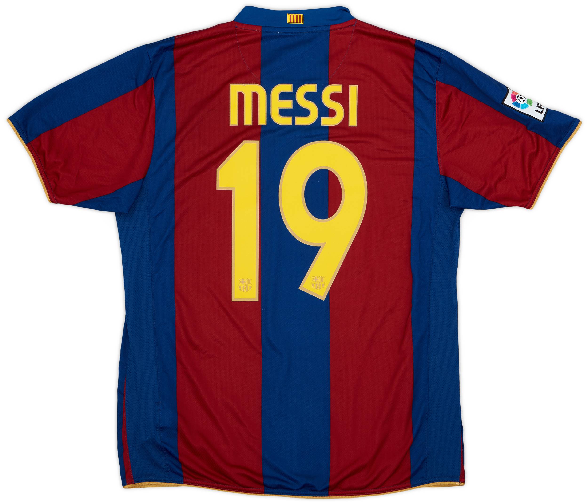 2007-08 Barcelona Home Shirt Messi #19 - 9/10 - (L)