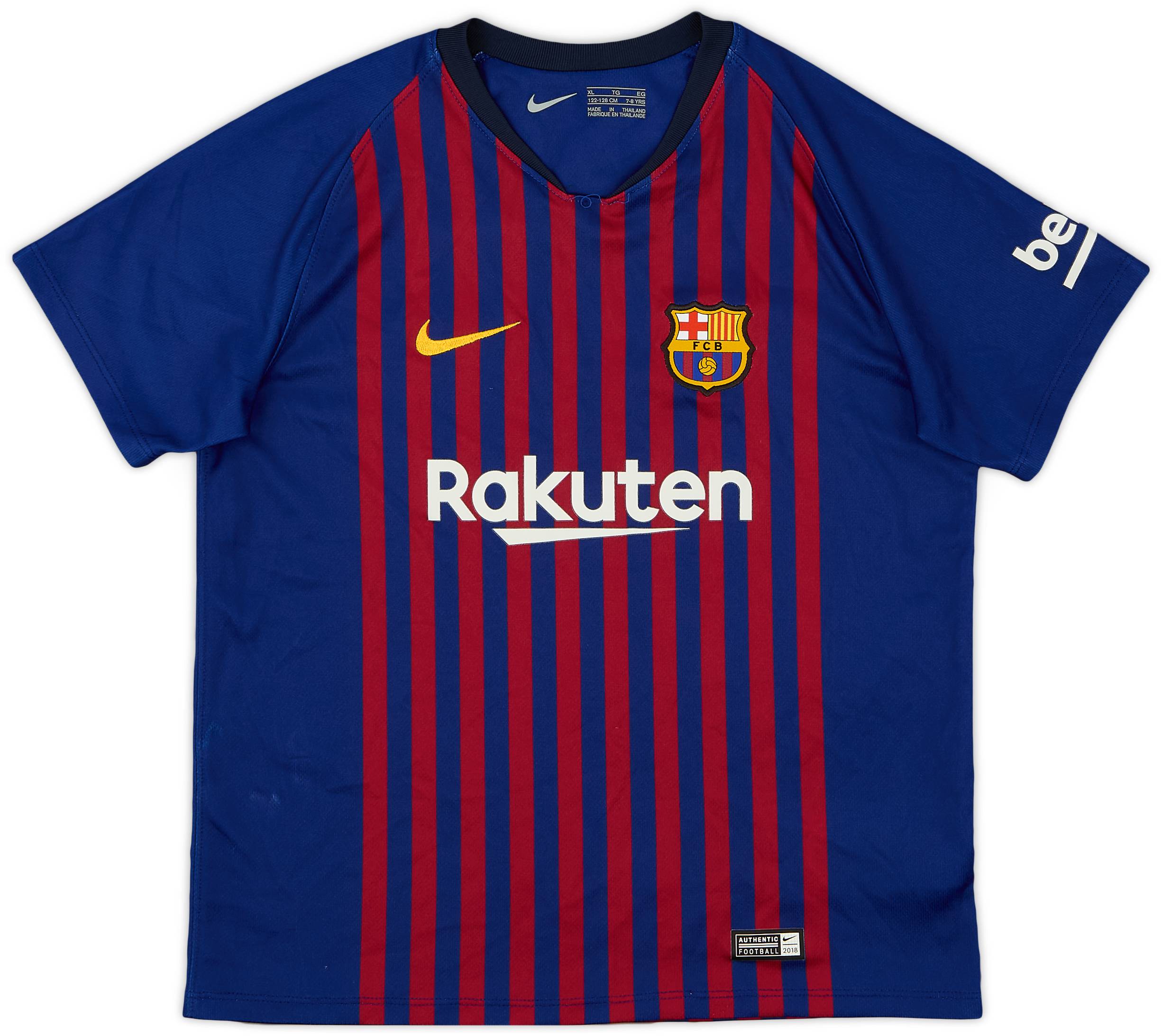 2018-19 Barcelona Home Shirt - 8/10 - (7-8 Years)