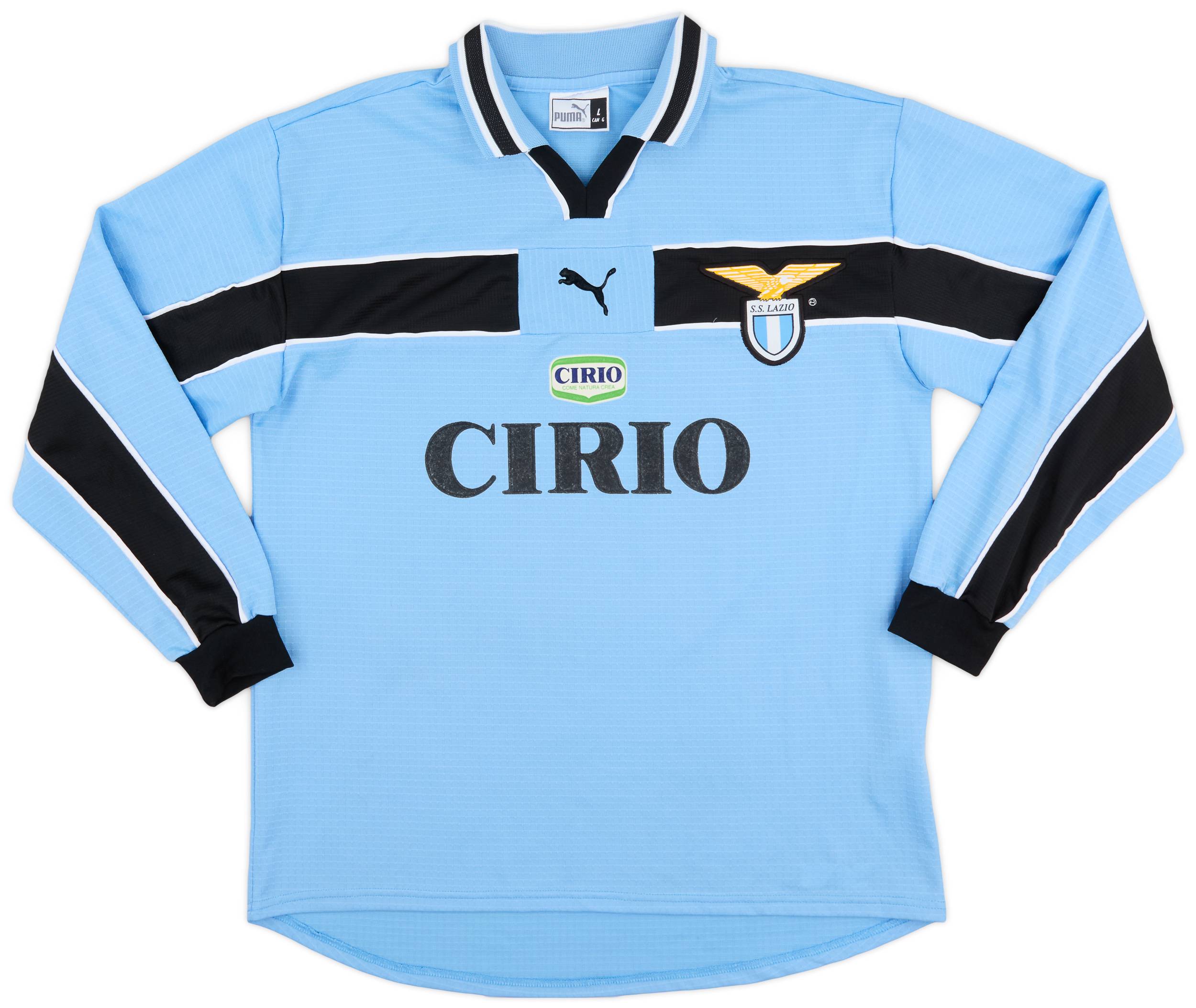 1998-00 Lazio Home L/S Shirt Mancini #10 - 9/10 - (L)