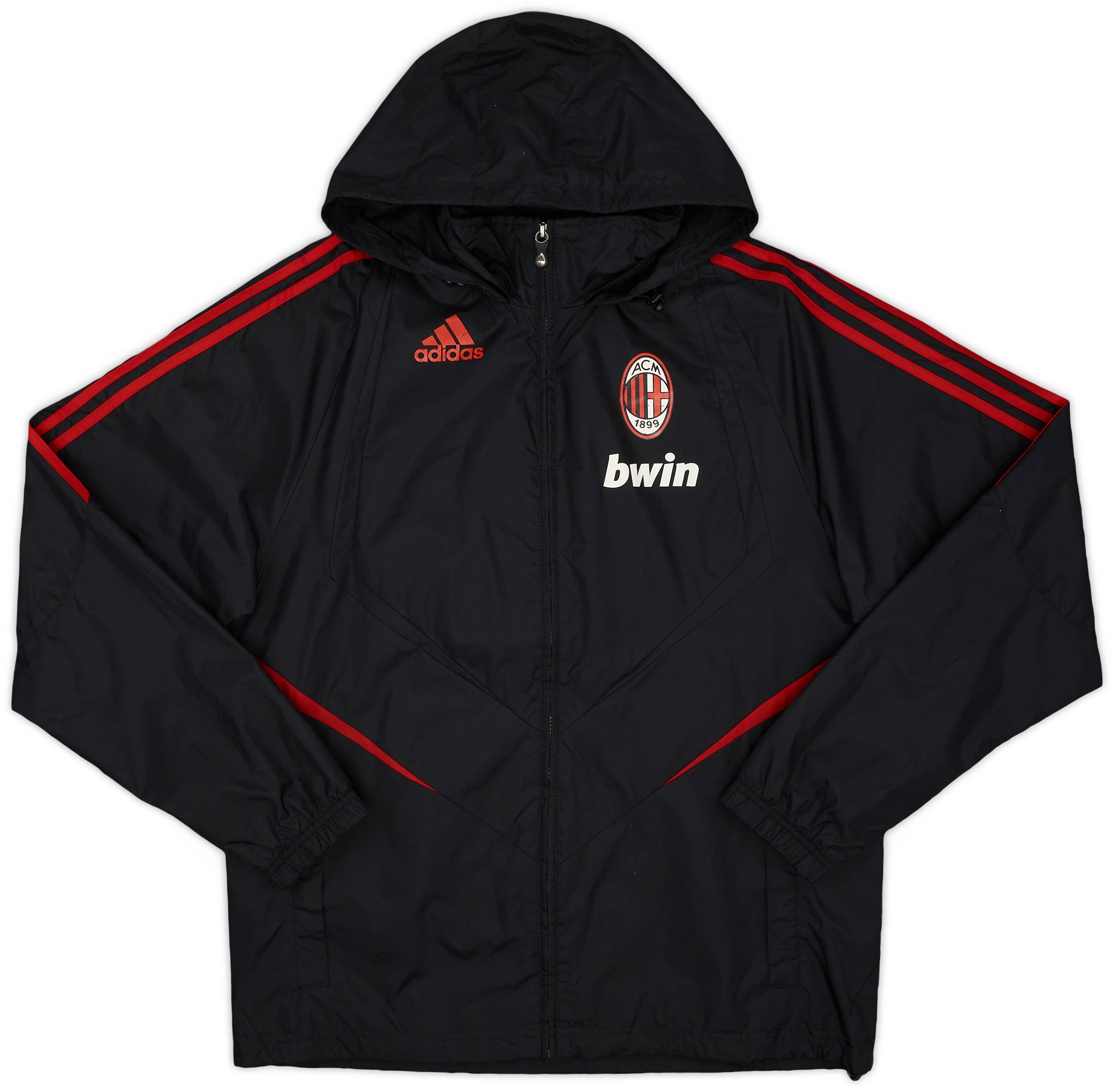 2009-10 AC Milan adidas Hooded Rain Jacket - 5/10 - (S/M)